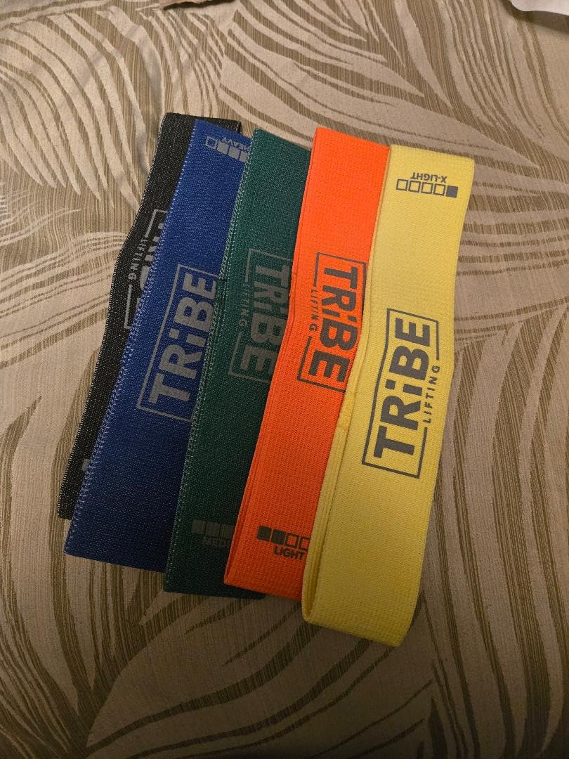 Tribe Lifting Fabric Resistance Bands for Working Out - 5 Exercise Bands Set for Legs and Glutes - Booty Bands for Women and Men - Thick Cloth Workout Bands for Physical Therapy, Hip Training customer photo 2