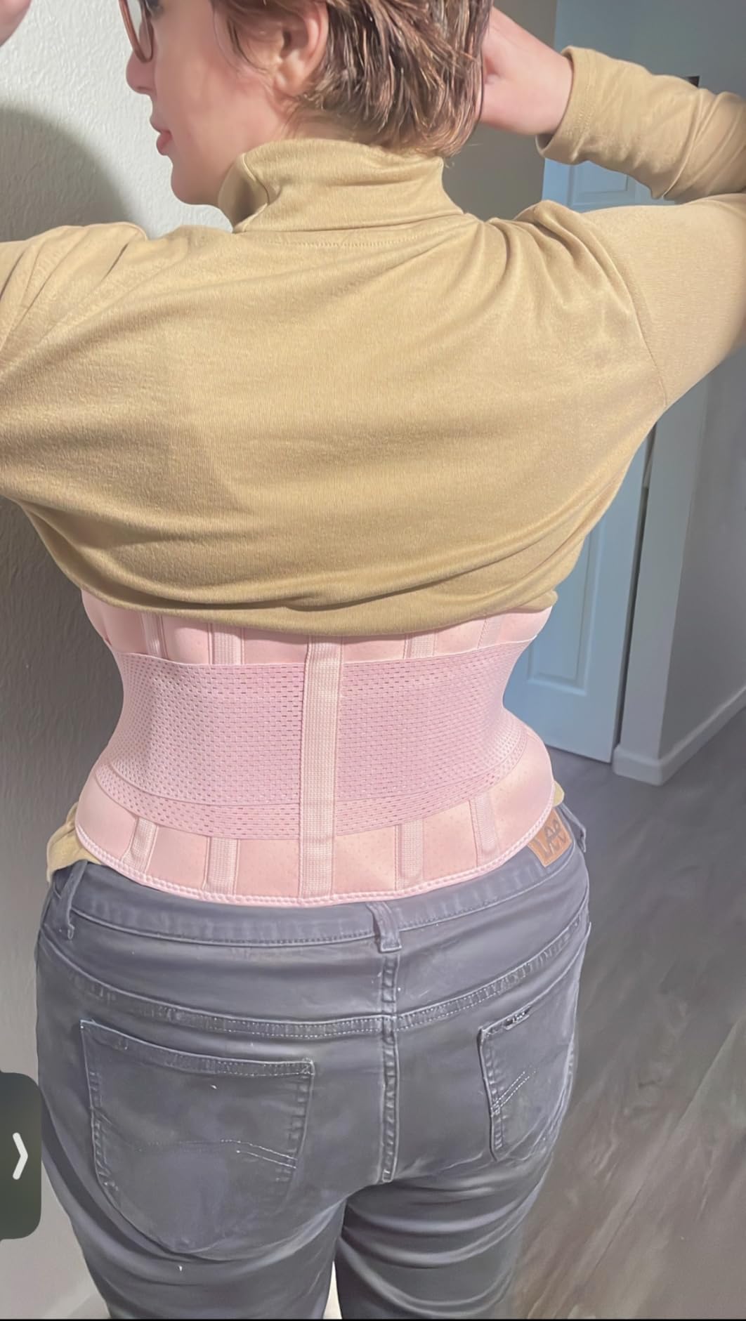 FEATOL Back Brace Support Belt-Lumbar Support Back Brace for Back Pain, Sciatica, Scoliosis, Herniated Disc Adjustable Support Straps-Lower Back Brace with Removable Lumbar Pad for Men & Women customer photo 2