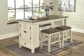 Signature Design by Ashley Bolanburg Counter Height Bar Stools, Set of 2 | Heavy woven polyester saddle seat, Antiqued white solid wood frame, Space saving design, Farmhouse style customer photo 2