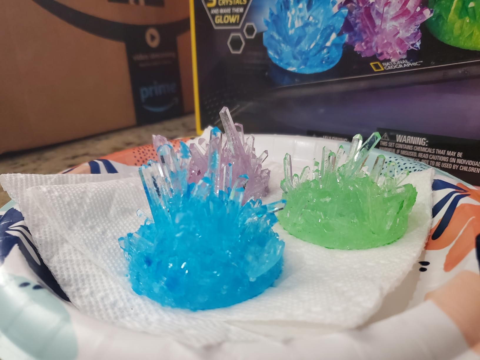 National Geographic Crystal Growing Kit with 3 Crystals for Kids Ages 8-12 | Grow 3 Vibrant Crystals, Light-Up Night Display, 3 Real Gem Specimens, Science Experiment, STEM Learning, Birthday Gift customer photo 1