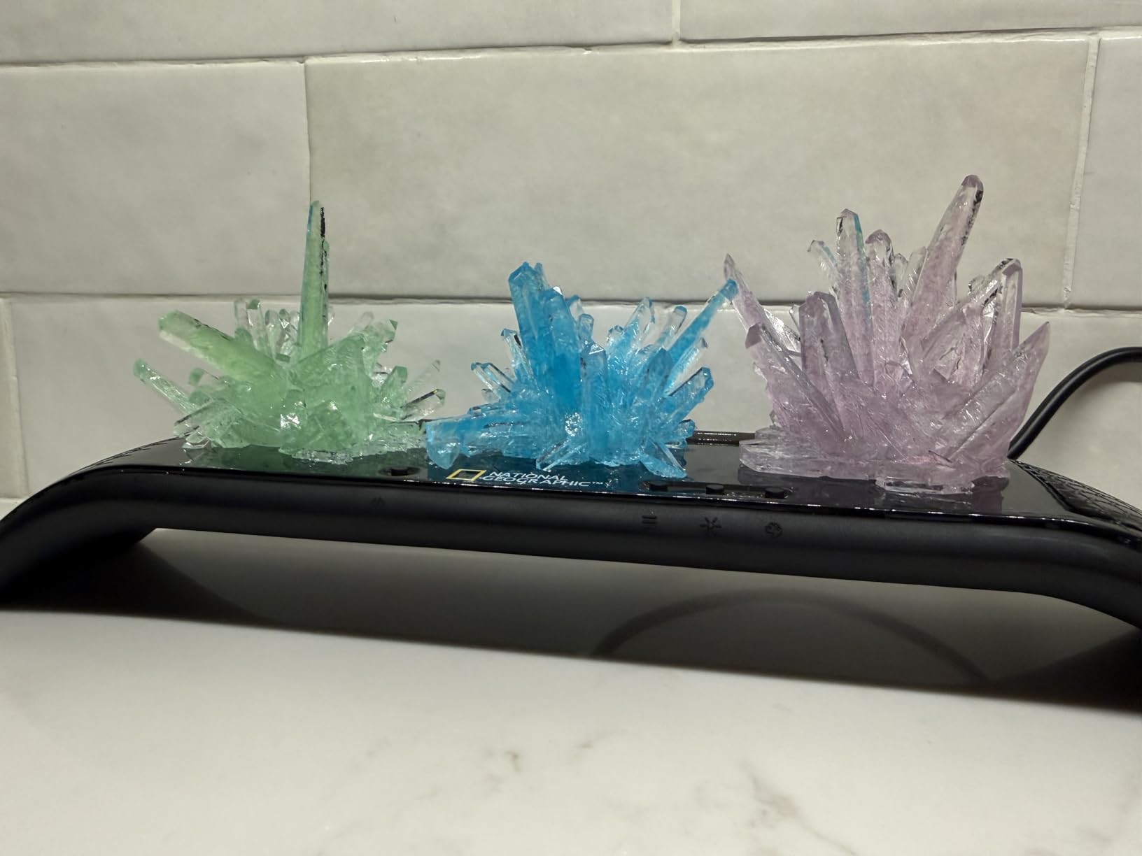 National Geographic Crystal Growing Kit with 3 Crystals for Kids Ages 8-12 | Grow 3 Vibrant Crystals, Light-Up Night Display, 3 Real Gem Specimens, Science Experiment, STEM Learning, Birthday Gift customer photo 2