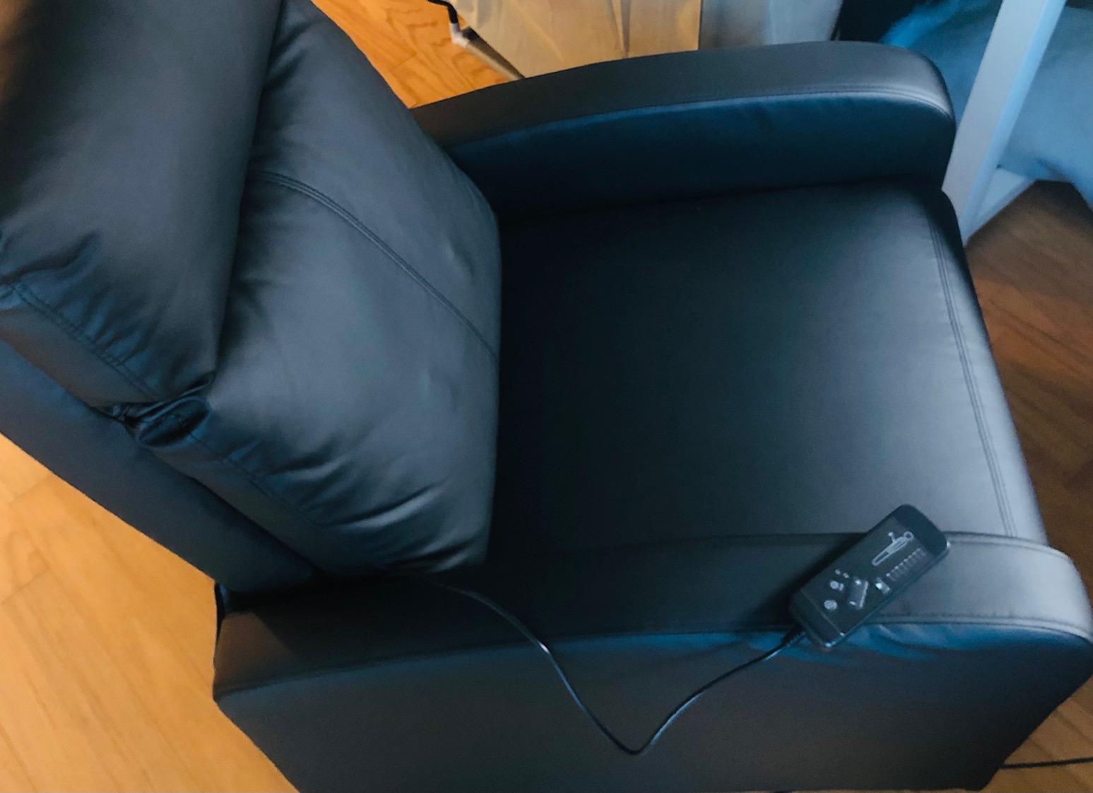 Furniwell Massage Recliner Chair for Living Room PU Leather Reclining Chair | Black Adjustable Home Theater Seating, Modern Winback Single Sofa for Adults with Footrest customer photo 2