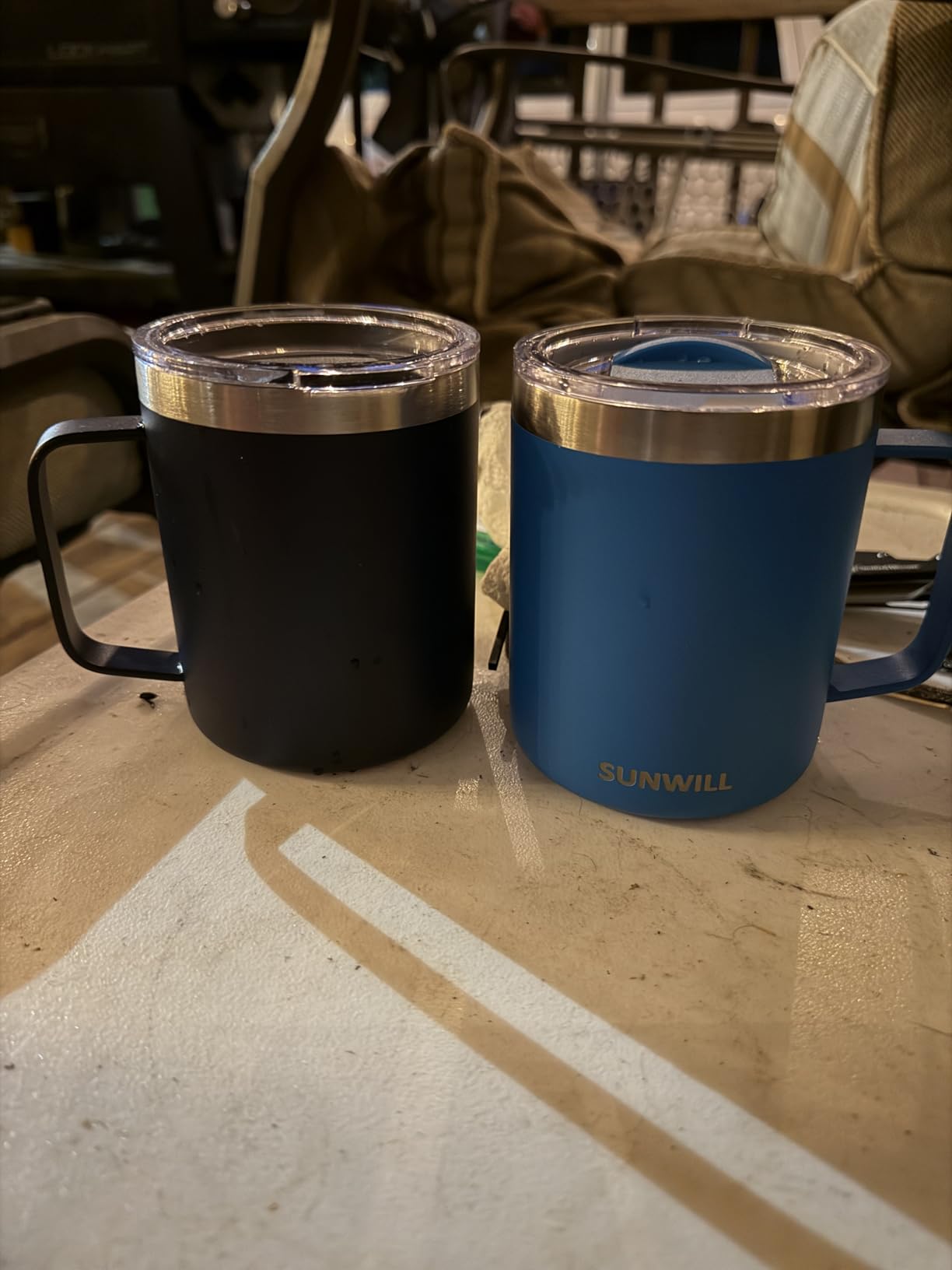 SUNWILL Travel Coffee Mug with Lid, Insulated Tumbler with Handle, 14 oz Stainless Steel Cup for Ice, Water, Tea, Rose Gold customer photo 2