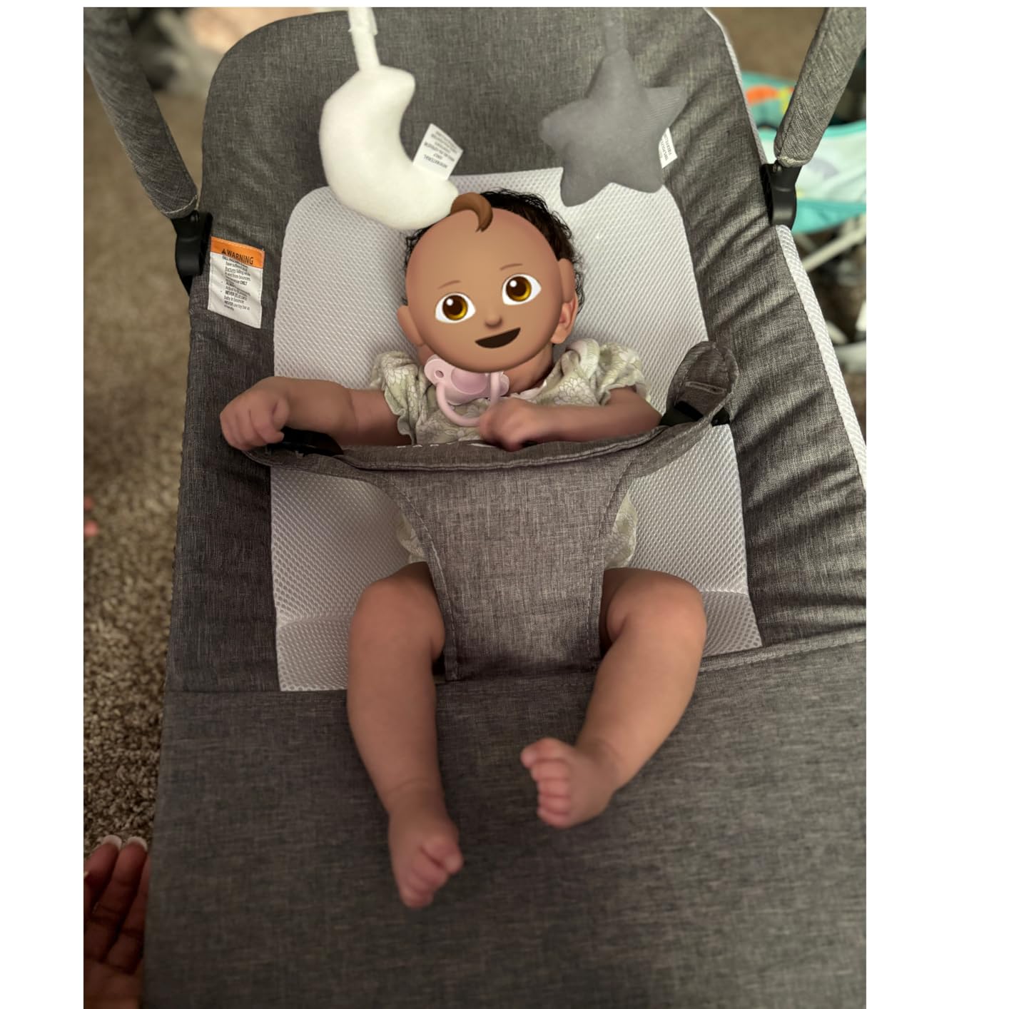 Baby Delight Alpine Deluxe Portable Bouncer | Infant | 0-6 months | Charcoal Tweed customer photo 1