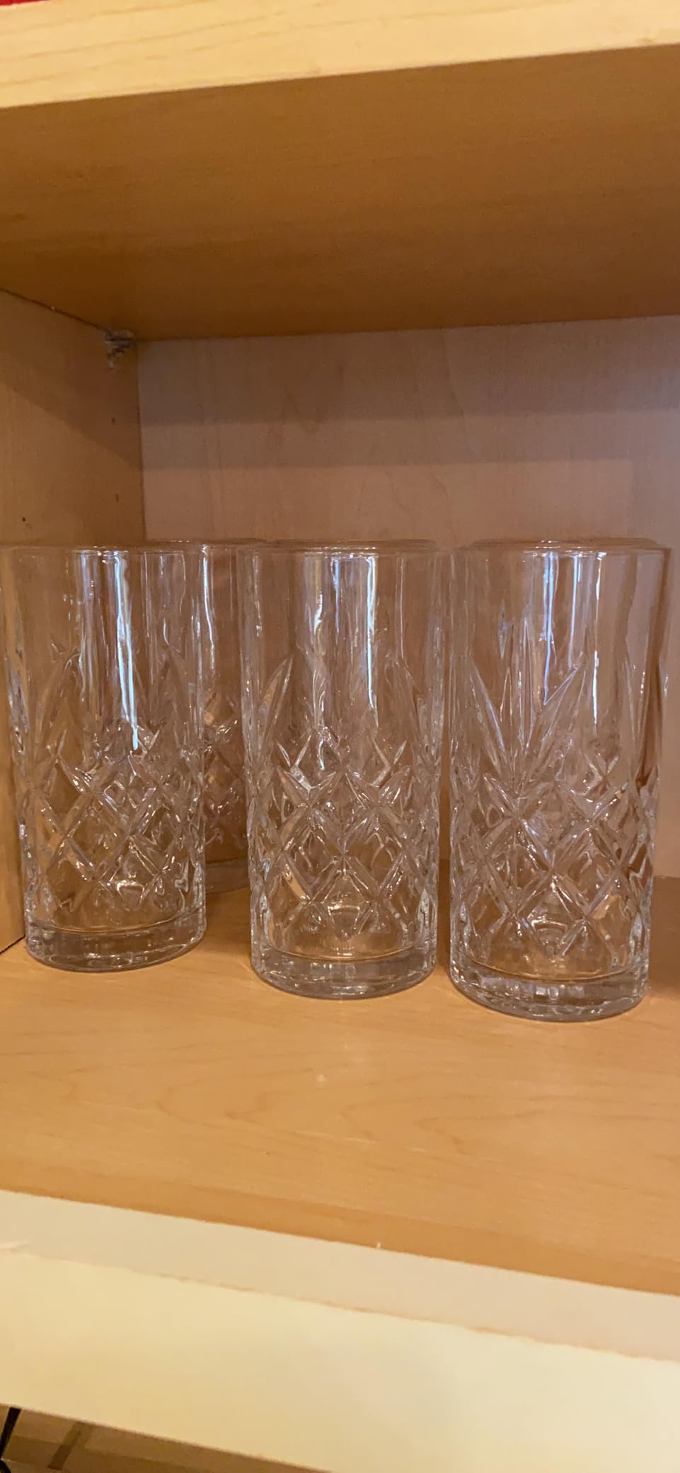 Royalty Art Kinsley Tall Highball Glasses, Set of 8, 12 oz Cups | Textured designer glassware, water, beer, soda, trendy elegant dishware, dishwasher safe customer photo 1