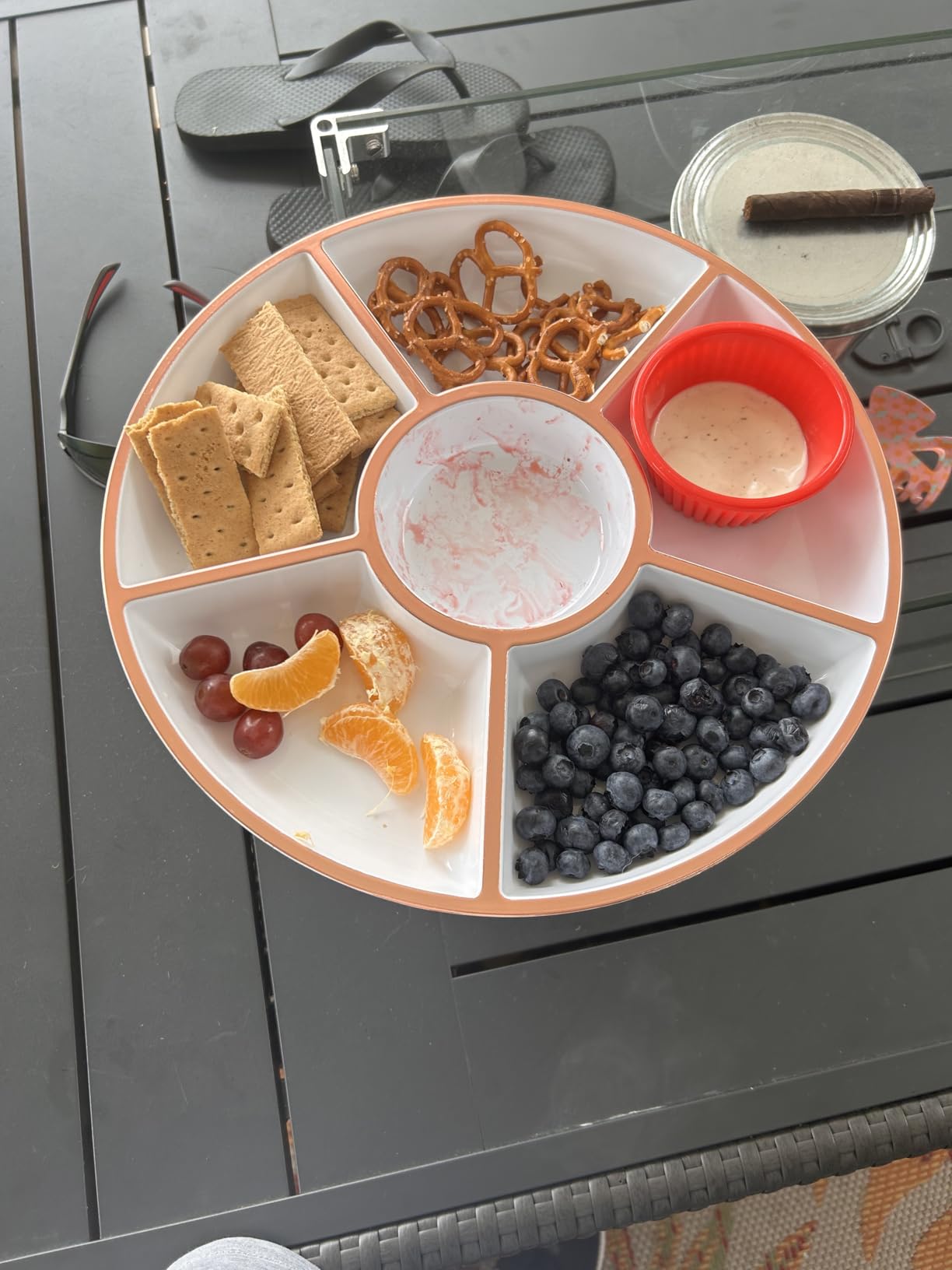 Plasticpro 6 Sectional Round Plastic Serving Tray/Platters Clear Pack of 2 customer photo 1