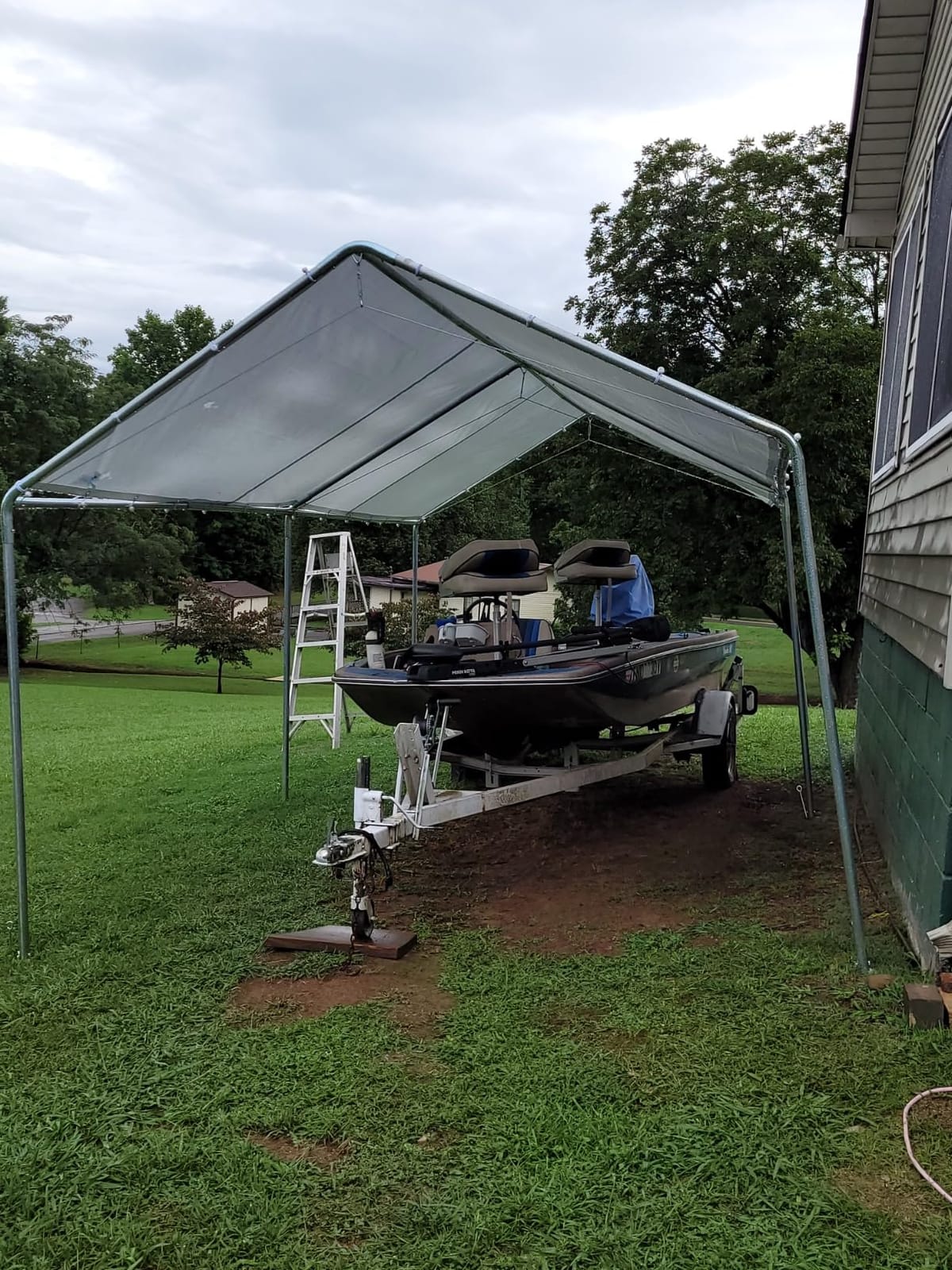 Quictent 10x20 ft Heavy Duty Car Canopy Galvanized Frame Carport Outdoor Party Tent Boat Shelter with 3 Reinforced Steel Cables - White customer photo 2