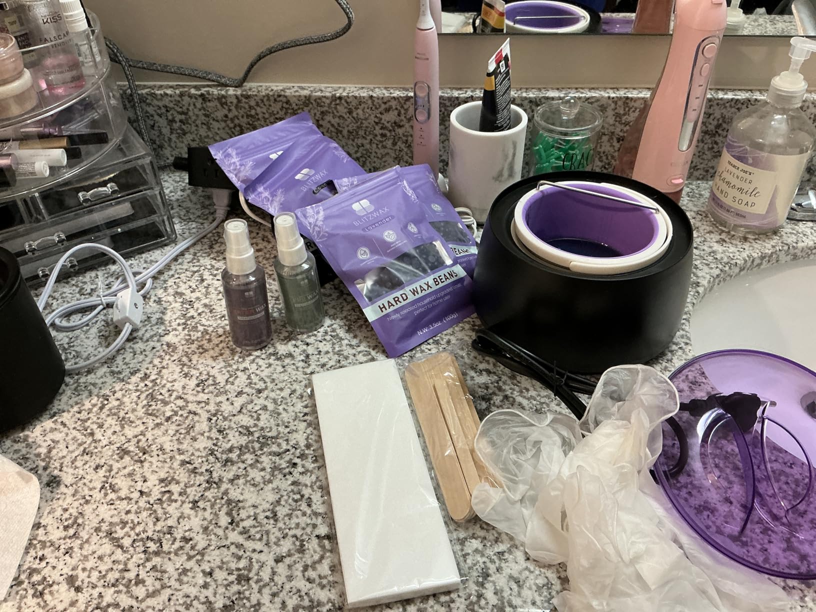 BLITZWAX Brazilian and Bikini Waxing Kit for Women, Hard Wax Warmer for Face, Legs and Body, At Home Hair Removal Kit, Beginner Friendly, Digital Fast Heating, 51 Wax Items customer photo 2