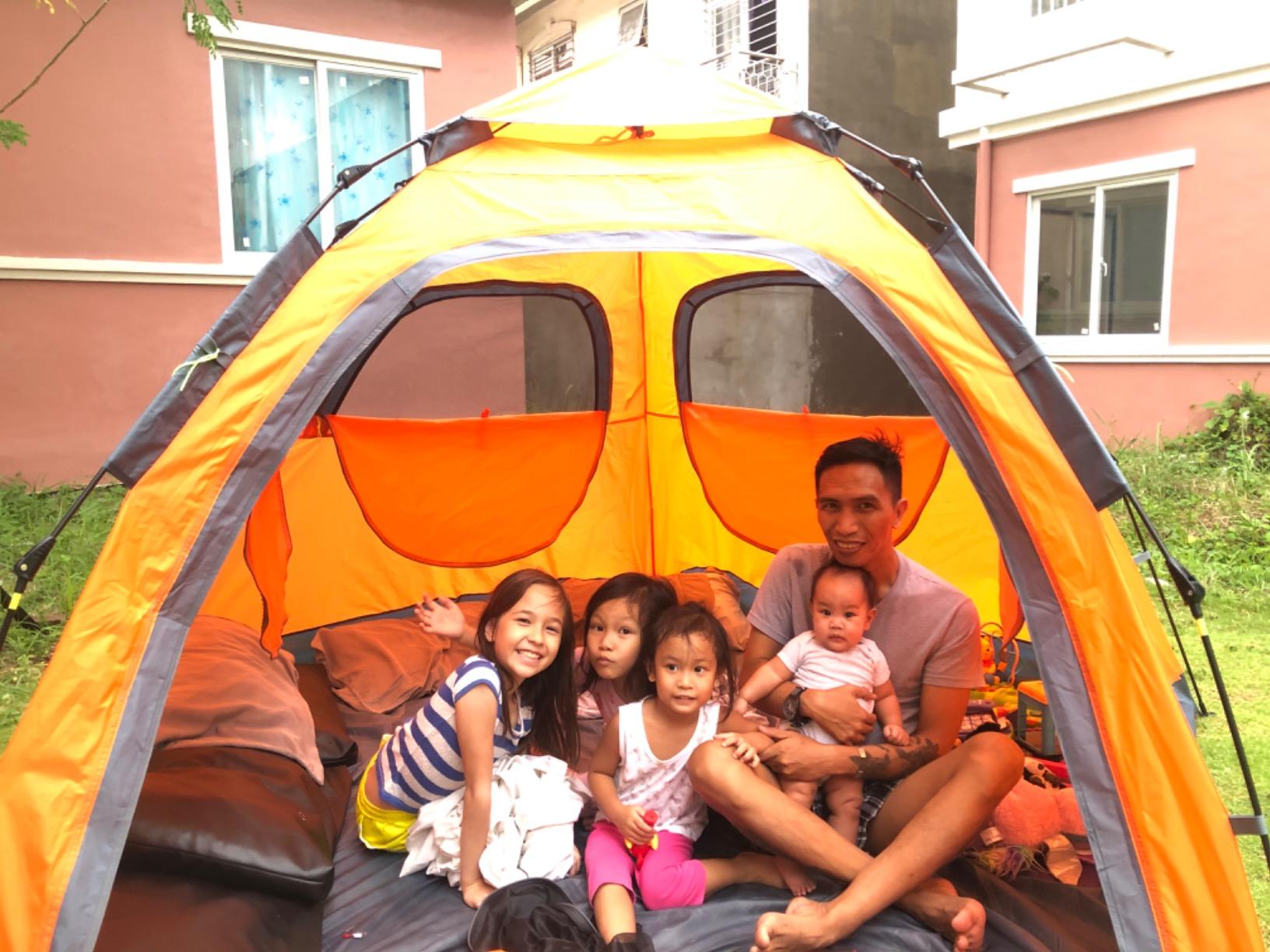 MOON LENCE Pop Up Camping Tent, 3-4 Person Automatic Instant Tent Portable Windproof for Backyard, Car Camping, Family Trips customer photo 2