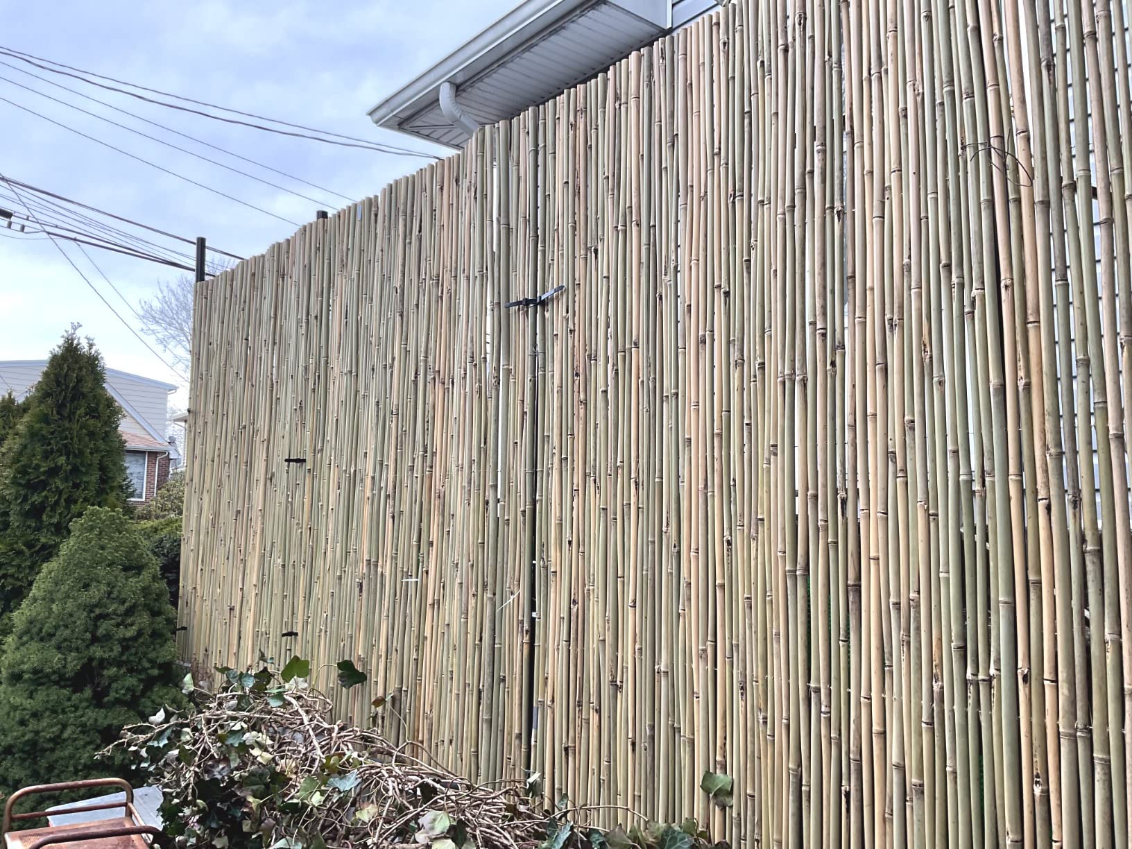 Natural Rolled Bamboo Fence, Eco-Friendly Bamboo Fencing, 0.7 in D x 6 feet High x 8 feet Long, Bamboo Screen for Garden, Privacy customer photo 2