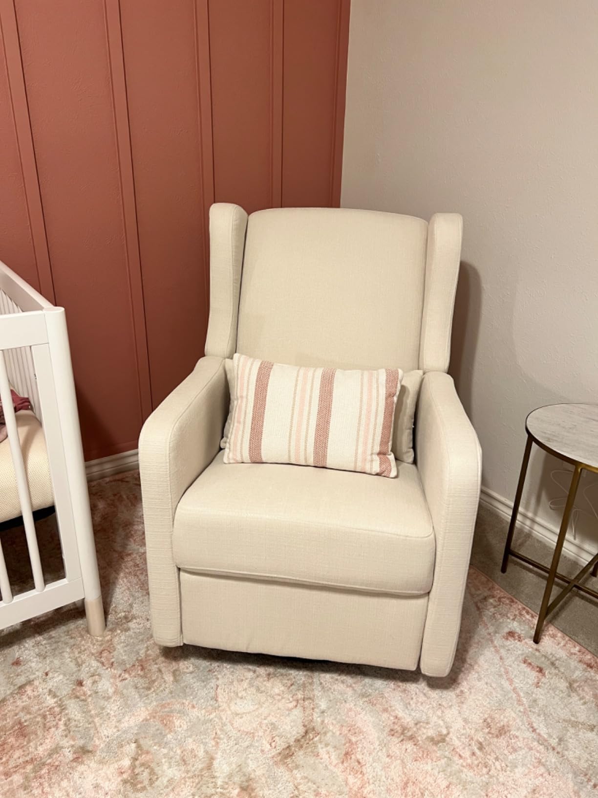 Carter's by DaVinci Arlo Recliner, Cozy Cream | Glider Recliner Nursery Chair w/ 360° Swivel - GREENGUARD Gold & FSC Certified Glider Rocking Chair customer photo 2
