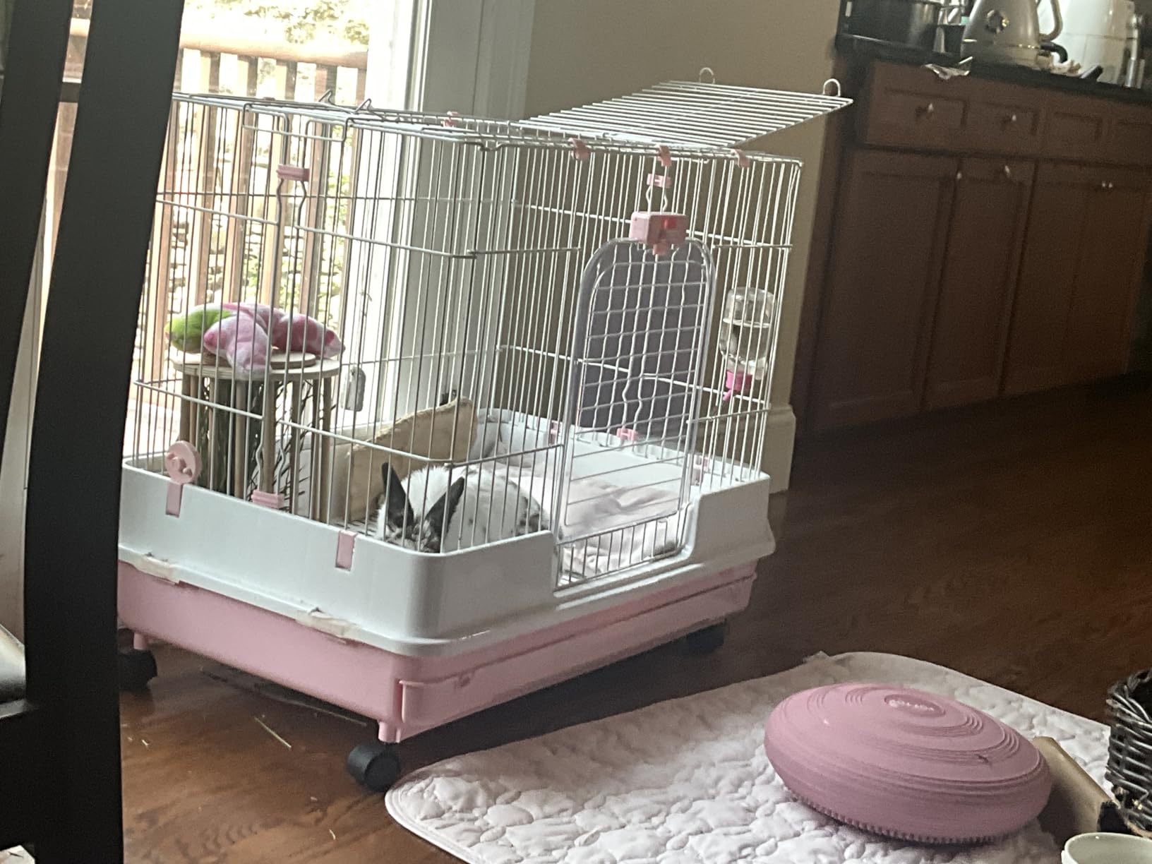 PawHut 6-Level Small Animal Cage Rabbit Hutch with Wheels, Removable Tray, Platform and Ramp for Bunny, Chinchillas, Ferret, Black customer photo 1