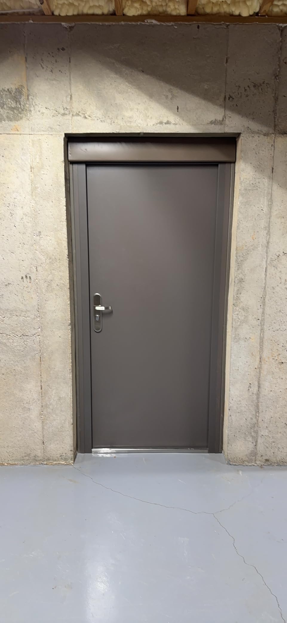 VIZ-PRO Quick Mount Steel Security Door with Frame and Hardware, Gray Right Side-Hinged Outward, 39 9/16