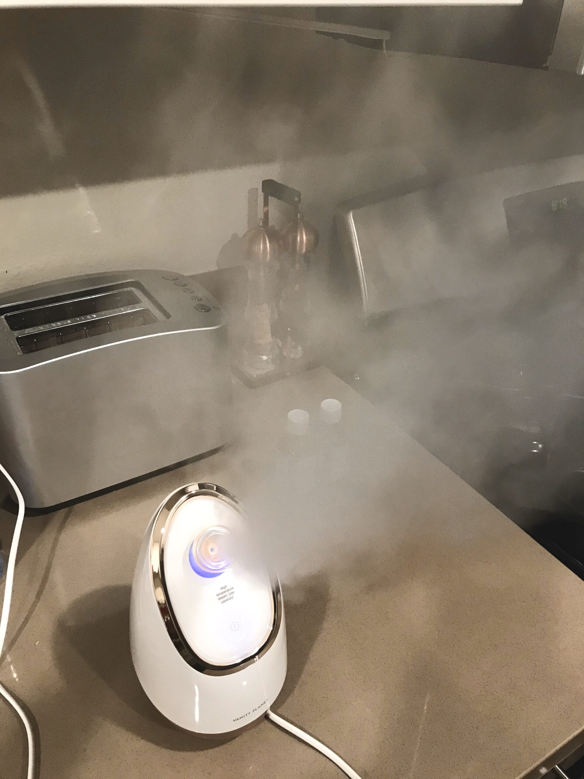Vanity Planet Aira Ionic Facial Steamer (Rose Gold) - Pore Cleaner that Detoxifies, Cleanses and Moisturizes - Adjustable Nozzle, Water Tank with 3 Essential Oil Baskets customer photo 1