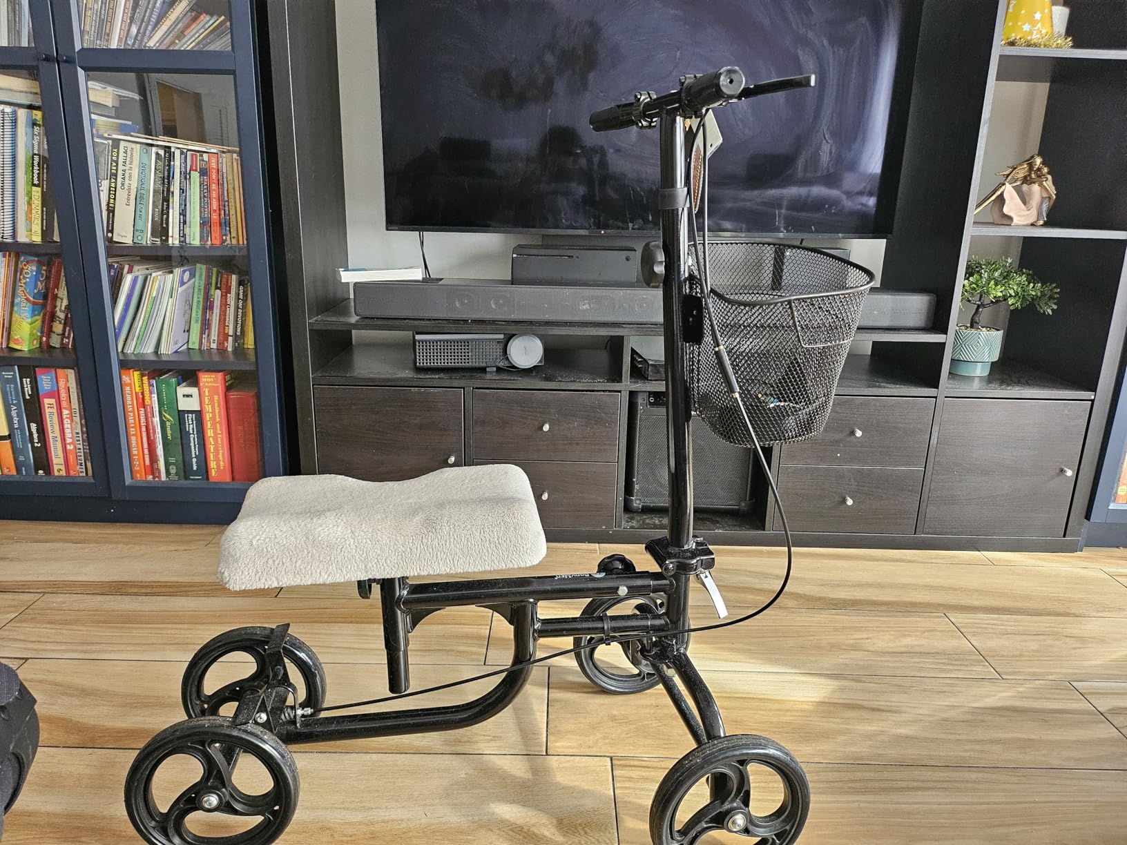 BodyMed Knee Walker, Steerable for Foot Injuries - Adjustable Scooter with Dual Brakes, Detachable Metal Basket & Cushioned Pad - Better Alternative to Crutches for Leg Recovery customer photo 1
