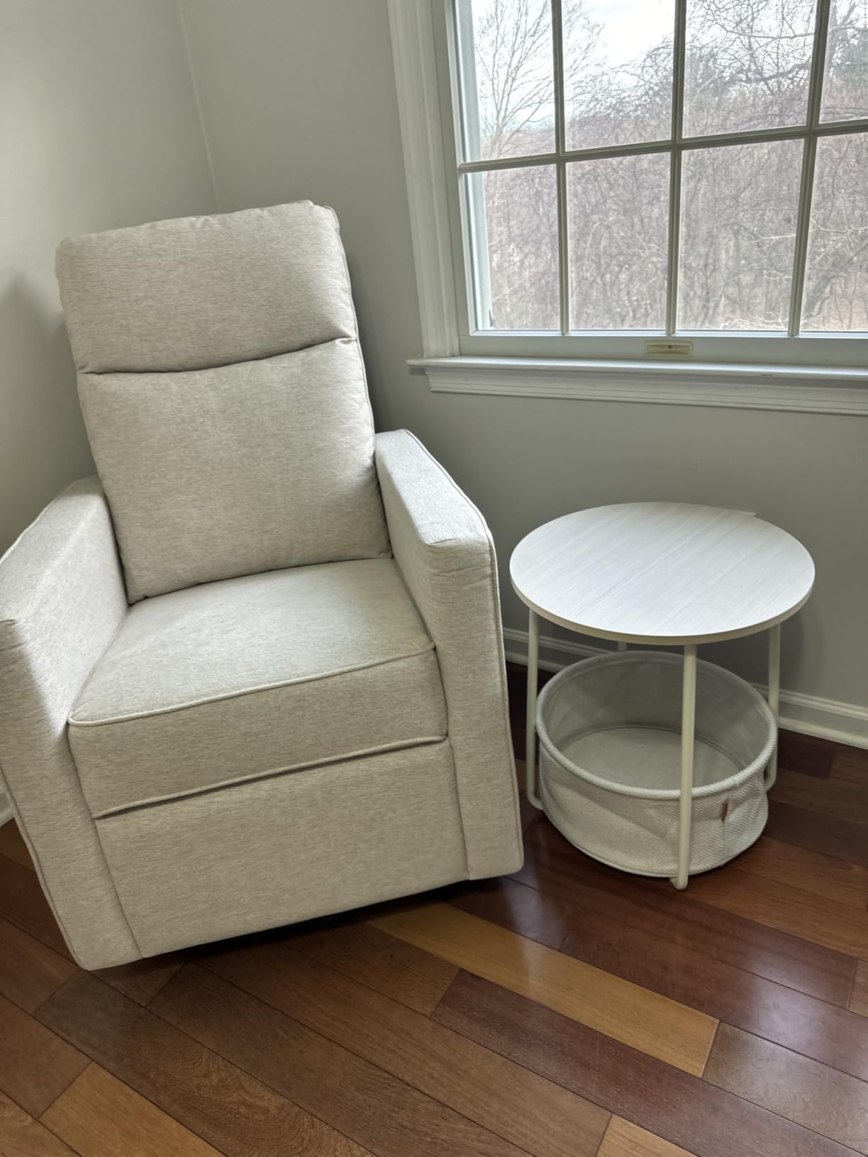 DaVinci Gabby Glider Recliner Nursery Chair w/ 360° Swivel - Misty Grey | High Pillowback Glider Rocking Chair - GREENGUARD Gold & FSC Certified - Comfy Swivel Recliner for Living Room & Nursery customer photo 1