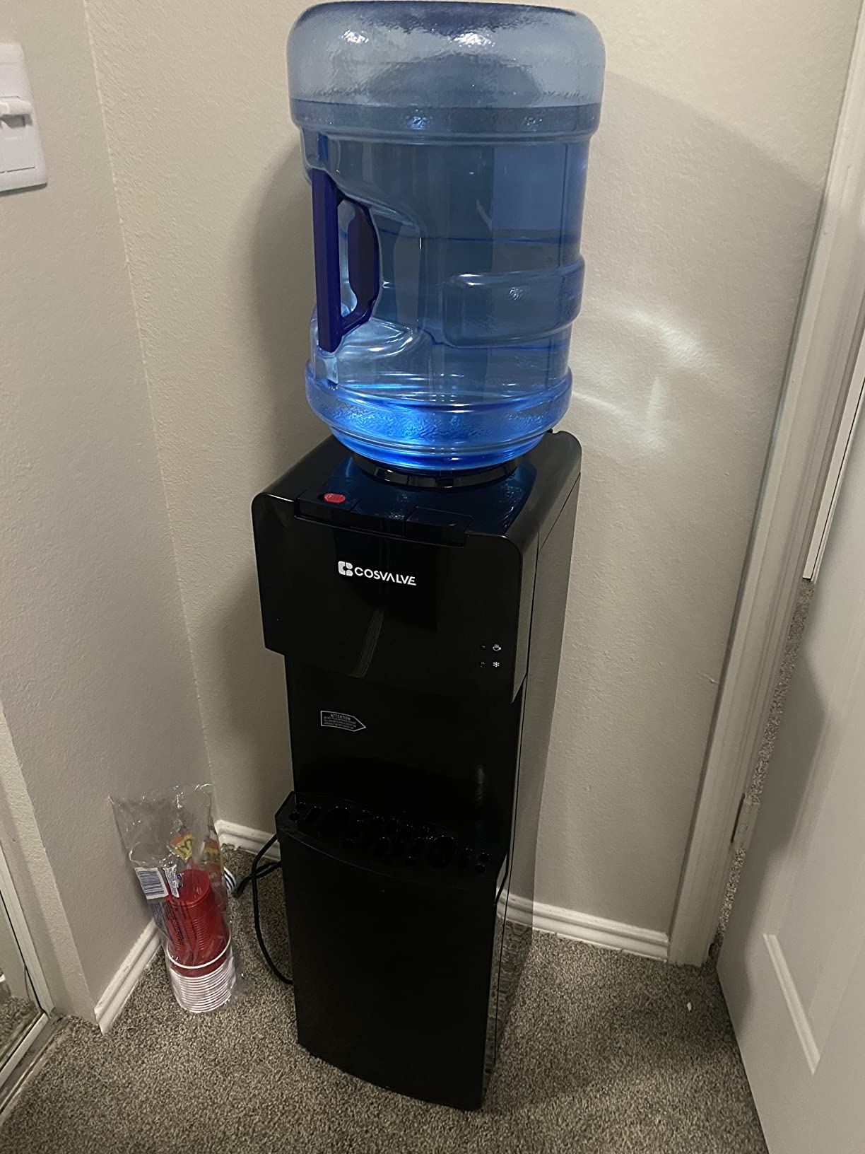Top Loading Water Cooler Dispenser for 3 & 5 Gallon Bottles w/Hot Cold Water | Freestanding Water Cooler with Child Safety Lock for Home Office Kitchen Apartment Use customer photo 1