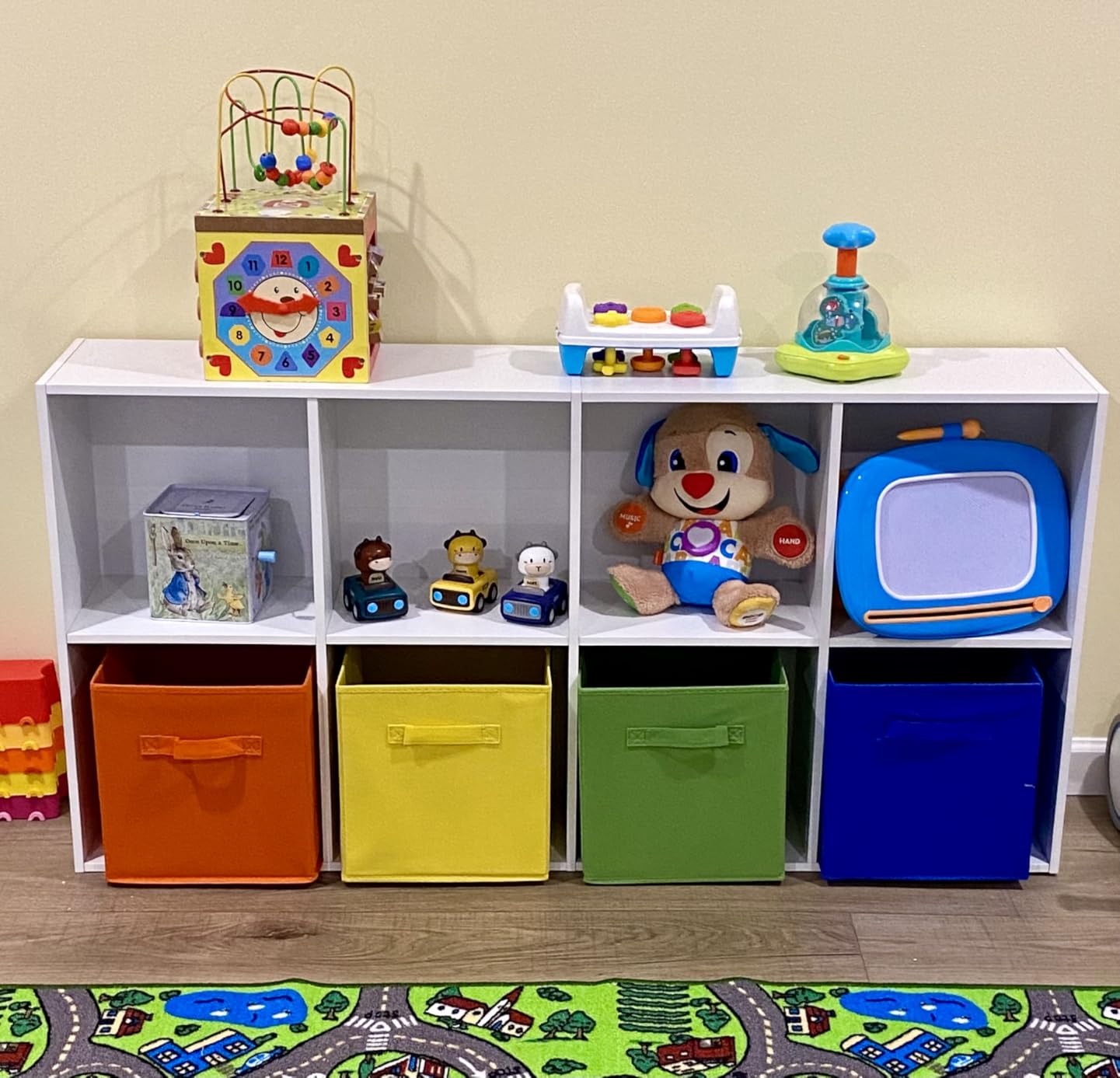 VASAGLE Bookshelf, 8 Cubes Storage Organizer, 35.4 x 11 x 39.4 Inches, Storage Shelf for Living Room, Home Office, Dining Room, Cloud White, CUSTOS Collection customer photo 2
