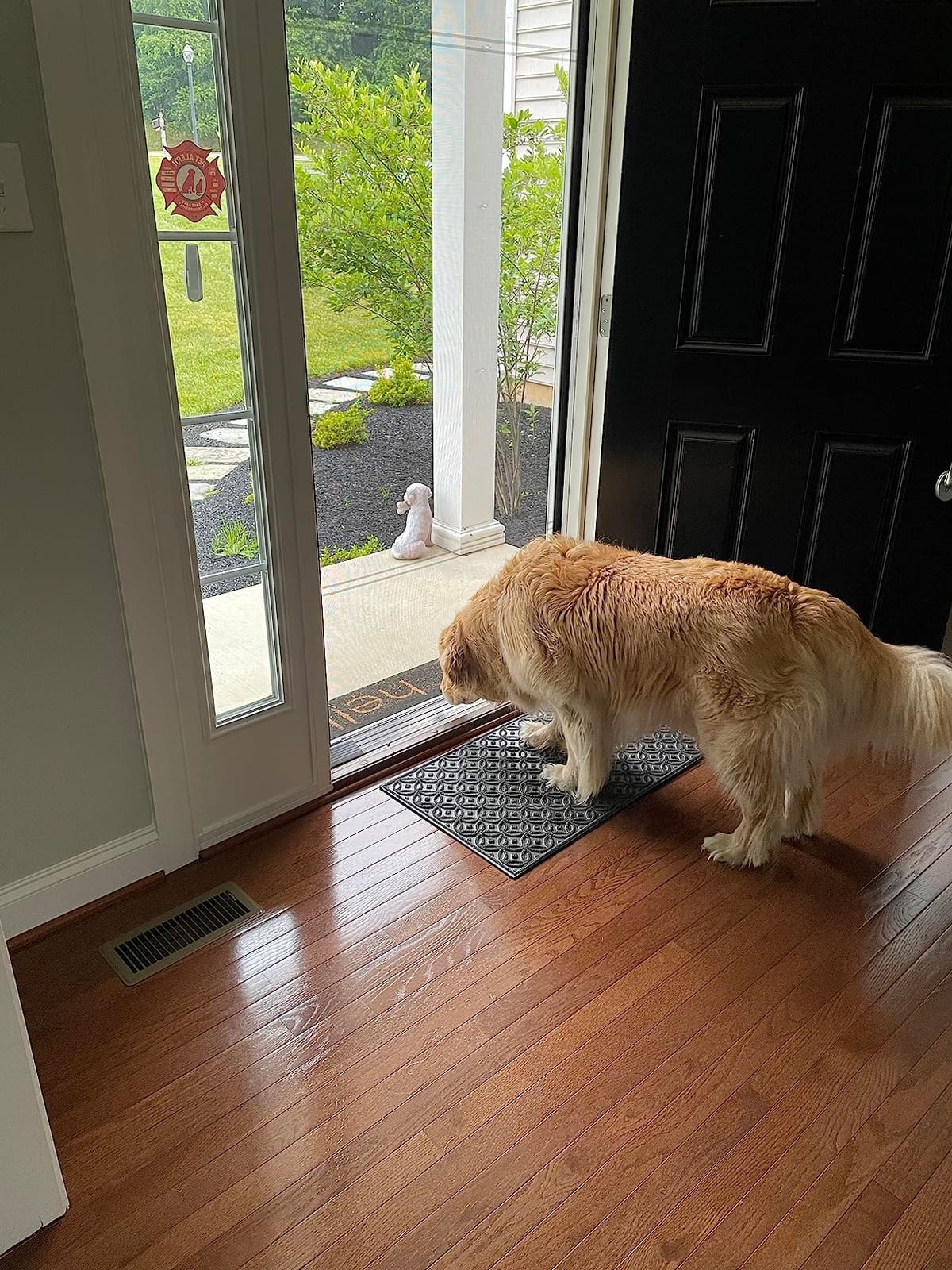Genius Cool Retractable Screen Doors for Single Door, Standard Width Height | Width (32 in to 36 in) x Height 80 in, Brown, Roll Away Retractable Screen Doors for Front Door and More, Easy Install customer photo 1