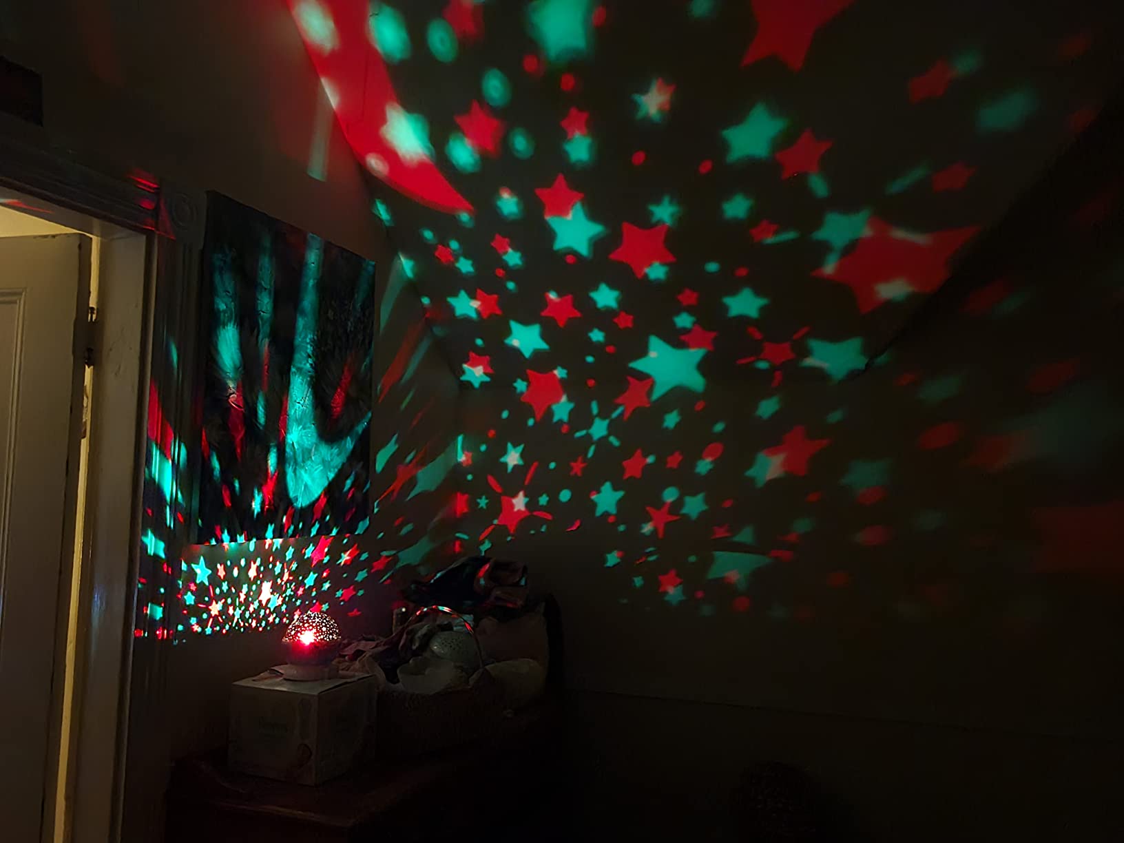 RICTLY Night Light for Kids, Kids Night Light Nebula 360 Degree Rotation - 4 LED Bulbs 12 Light Color Star Projector Changing with USB Cable, Romantic Gifts for Men Women Children customer photo 1