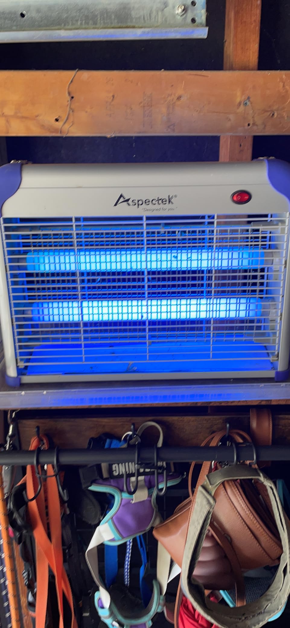 ASPECTEK 20W Heavy Duty Bug Zapper, High-Voltage Electric Mosquito and Fly Killer, Indoor and Covered Outdoor Gnat Control for Bedroom, Patio and Greenhouse, Includes 2 Bulbs - Purple customer photo 2