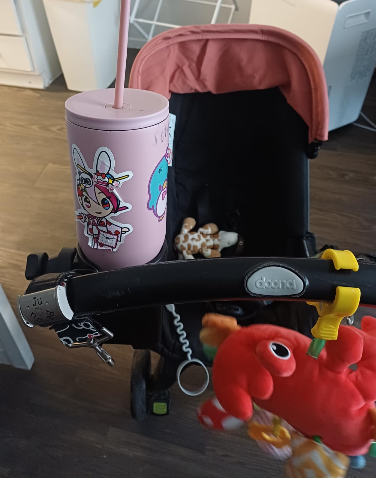 Accmor Stroller Cup Holder with Phone Holder, Bike Cup Holder, Universal Cup Holder for Uppababy Nuna Strollers, 2-in-1 Drinks Holder for Walker, Wheelchair, Scooter customer photo 2