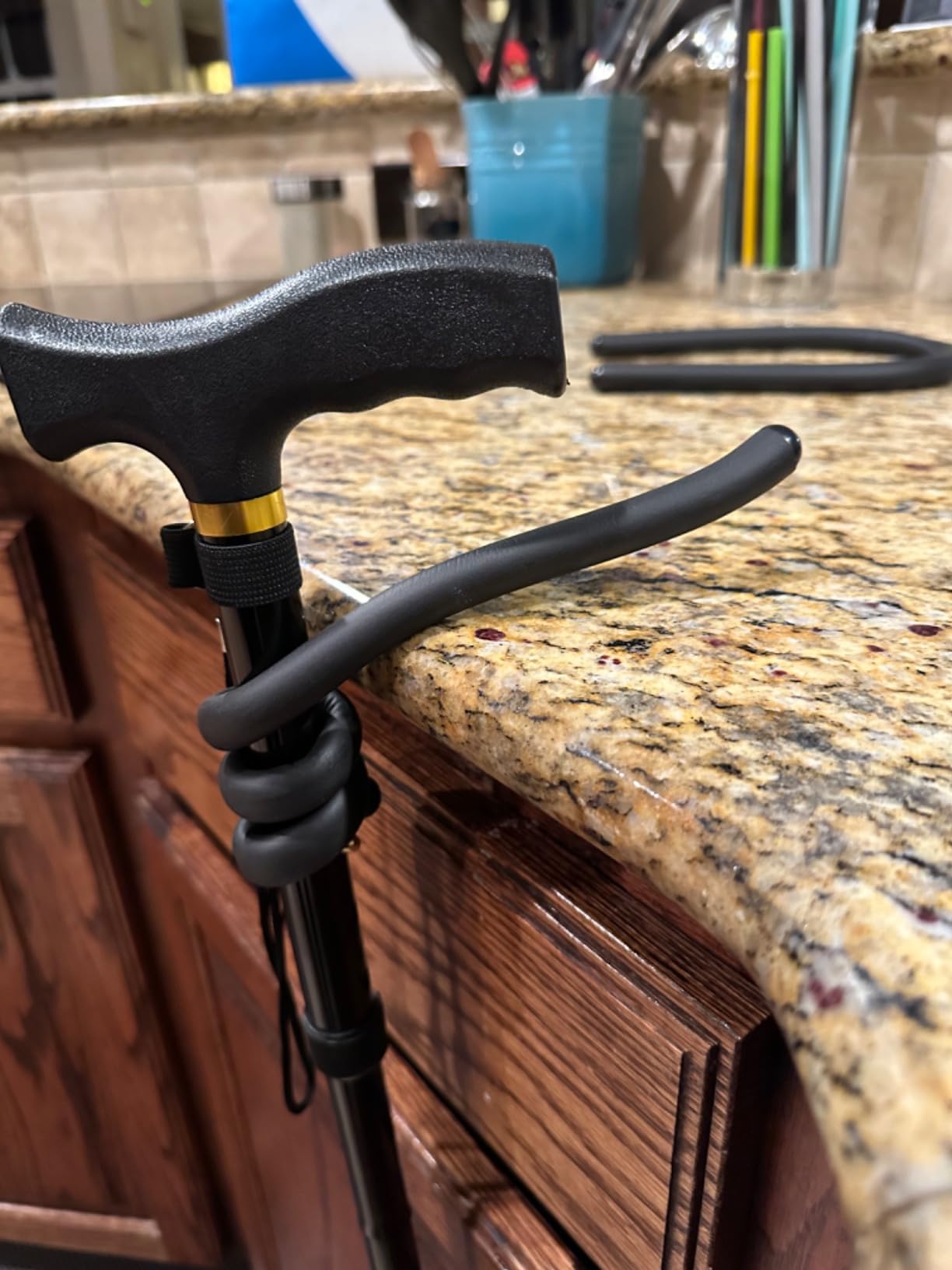 Cane Holder Clip for Walkers, Rollators & Wheelchairs, 3-Pack | Flexible Wrap for Walking Sticks customer photo 1