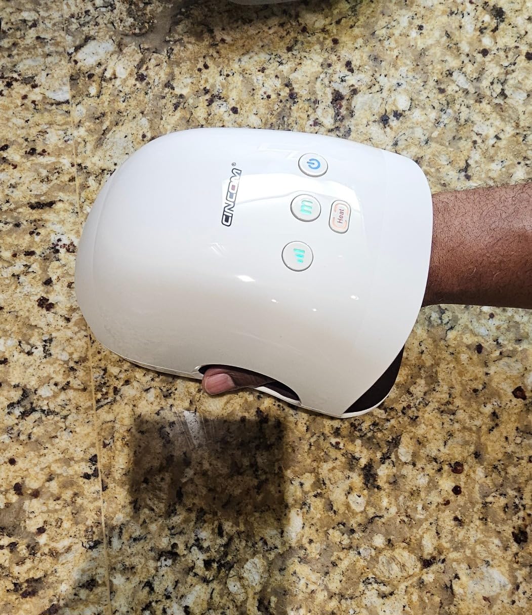 CINCOM Hand Massager with Heat & Compression, Cordless Rechargeable Hand Massager Relaxing Gifts for Women, Mom, Wife(White) customer photo 2