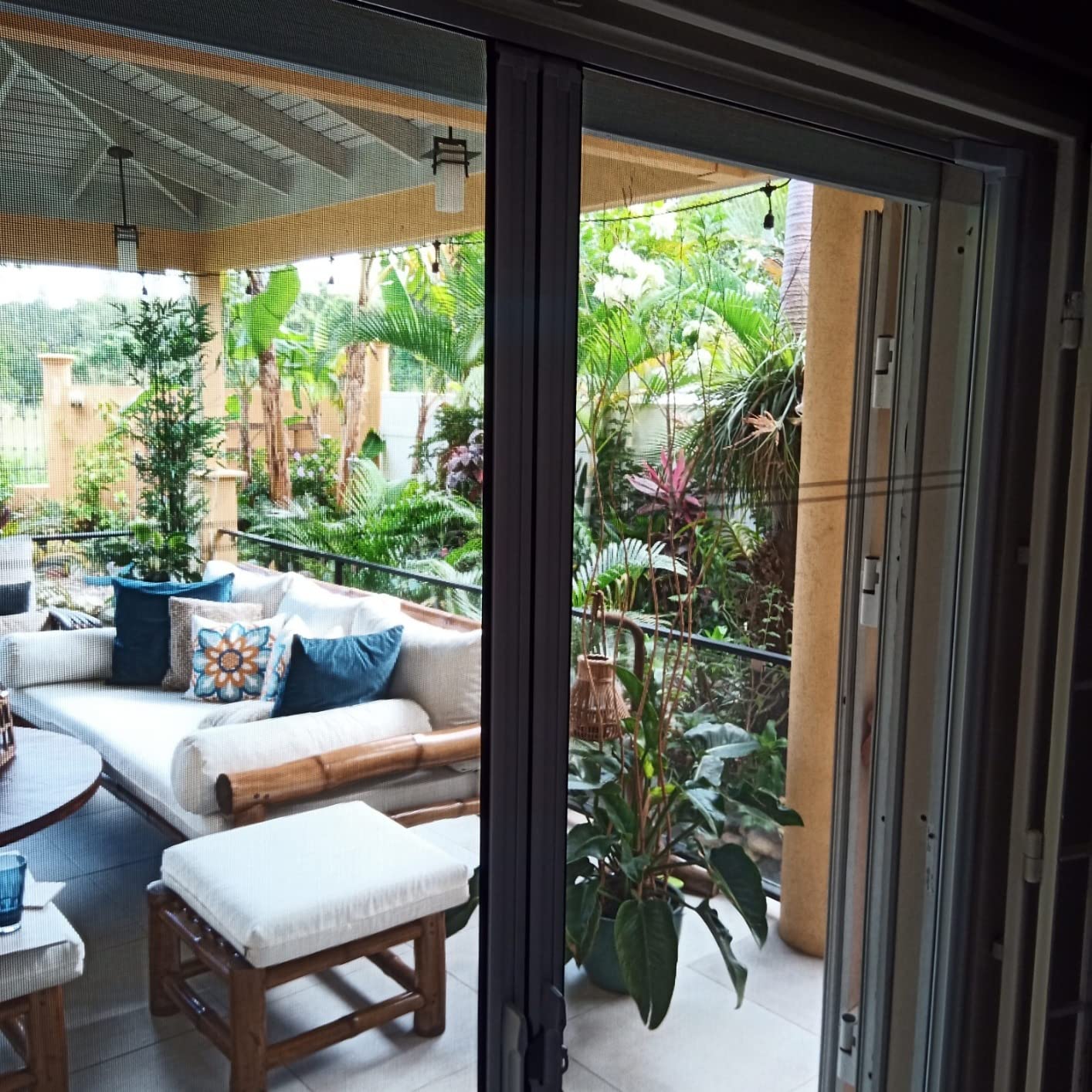 Brisa Double Retractable Screen Door, Brown, 68-72 in. Wide, 78 in. Tall customer photo 1