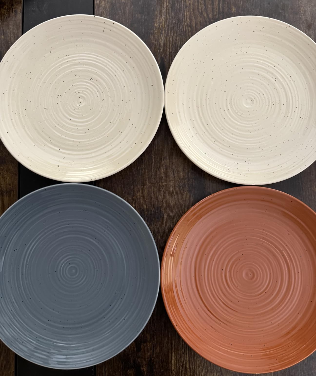 Sango Siterra Painter's Palette 16-Piece Stoneware Dinnerware Set - Service for 4, Ceramic Plates and Bowls Sets, Chip Resistant, Rustic Dishware, Microwave & Dishwasher Safe Kitchen Dishes customer photo 1