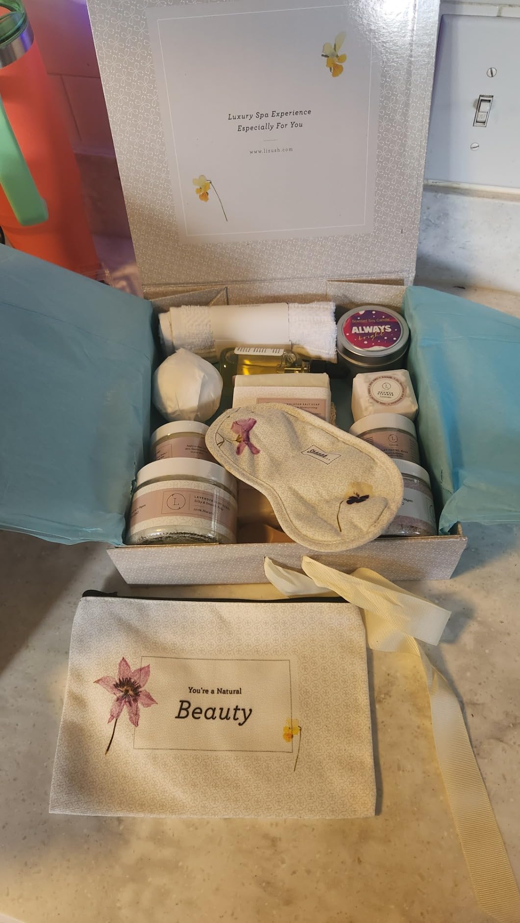 Lizush Luxury Spa Gifts for Women - 15 Piece Lavender Gifts for Her, Gift Baskets for Women, Body Care Set for Mom, Birthday Box, Self Care Spa Kit For Wife - Handmade in the USA customer photo 2