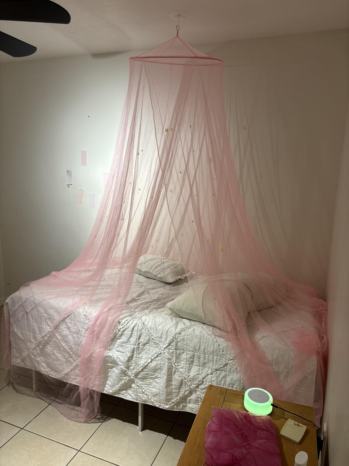 Bollepo Pink Bed Canopy for Girls with Glowing Stars customer photo 1