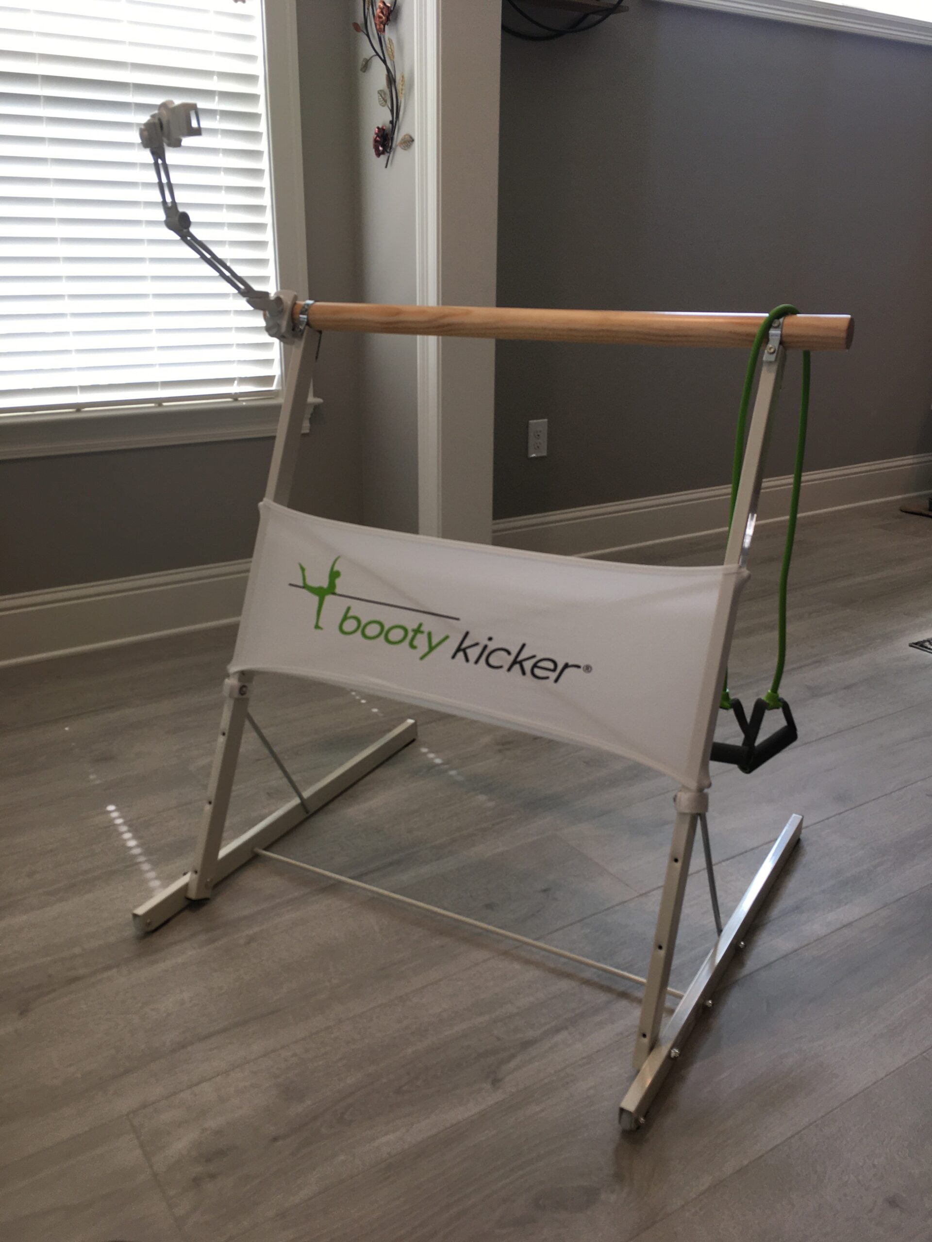 Portable Folding Exercise Bar for Barre, Balance and Ballet Home Workouts | Authentic Booty Kicker, Strong Freestanding Stable Design, Solid Steel and Wood Workout Equipment customer photo 2
