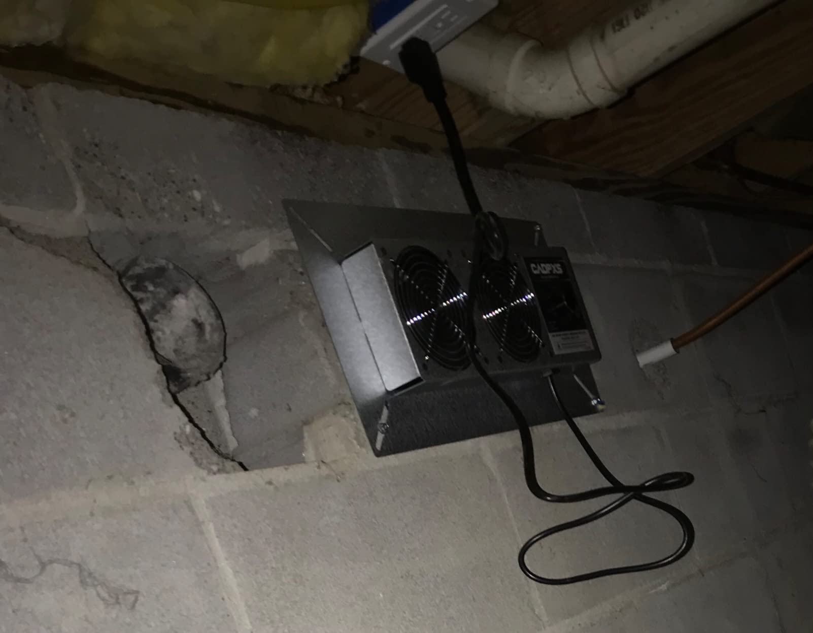 CADPXS Crawlspace Ventilation Fan, Crawlspace Fan Vent with Humidistat | Dehumidistat & Freeze Protection Thermostat, 220 CFM Air Out customer photo 2