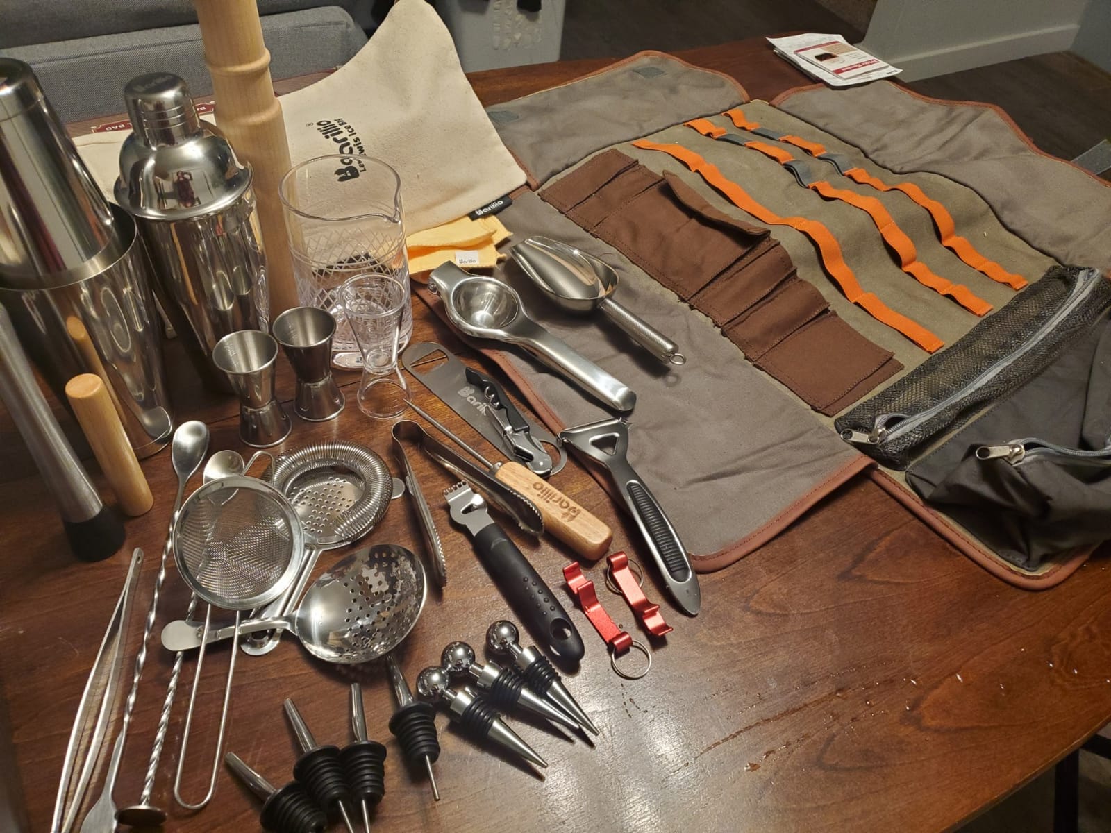 Barillio Bar Tool Set Pro Edition - Stainless-Steel Cocktail Shaker Set - Mixology Bartender Kit w/Boston Shaker, Drink Mixer & Muddler for Cocktails - Home Bar Accessories - 32-Pc Bar kit customer photo 1