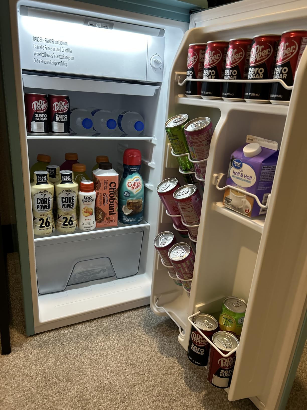Galanz GLR33MBER10 Retro Compact Refrigerator, Single Door Fridge, Adjustable Mechanical Thermostat with Chiller, Blue, 3.3 Cu Ft customer photo 1