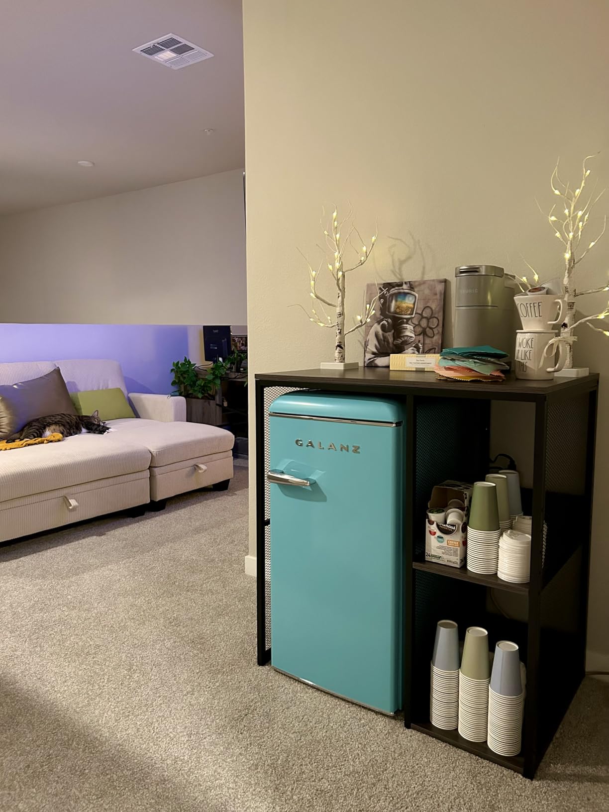 Galanz GLR33MBER10 Retro Compact Refrigerator, Single Door Fridge, Adjustable Mechanical Thermostat with Chiller, Blue, 3.3 Cu Ft customer photo 2