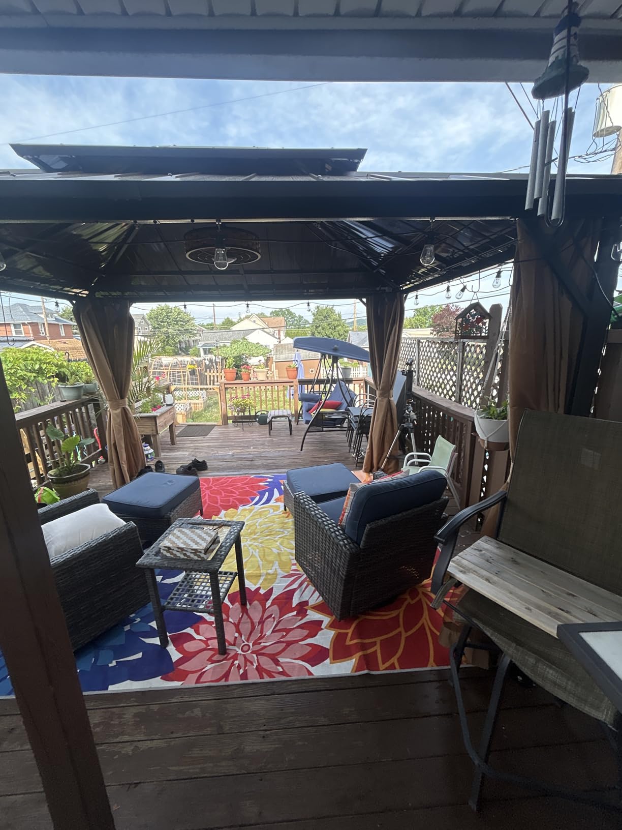 10' X 13' Hardtop Gazebo Galvanized Steel Outdoor Patio Gazebo Canopy Double Roof Pergolas Aluminum Frame with Netting and Curtains for Garden, Patio, Lawns, Parties customer photo 1