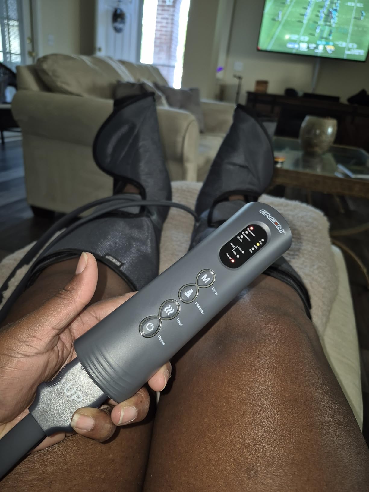 CINCOM Leg Massager with Heat and Air Compression FSA - HSA | Calf Foot Leg Massager for Circulation with 2 Heat 3 Modes 3 Intensities Adjustable Leg Wraps customer photo 1