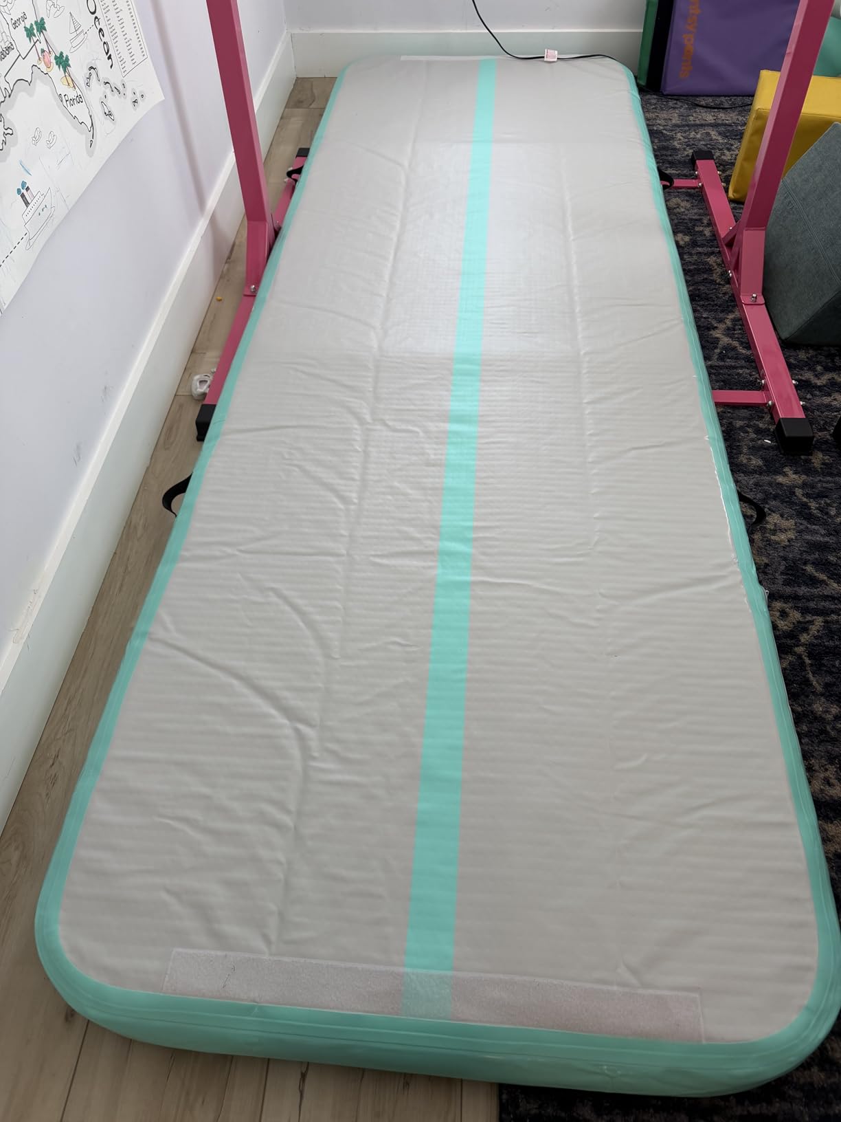 Air Mat Tumble Track 4 inches Thickness Inflatable Gymnastics Mat for Home Use/Training/Cheerleading/Yoga 10/13/16/20ft with Electric Air Pump customer photo 2