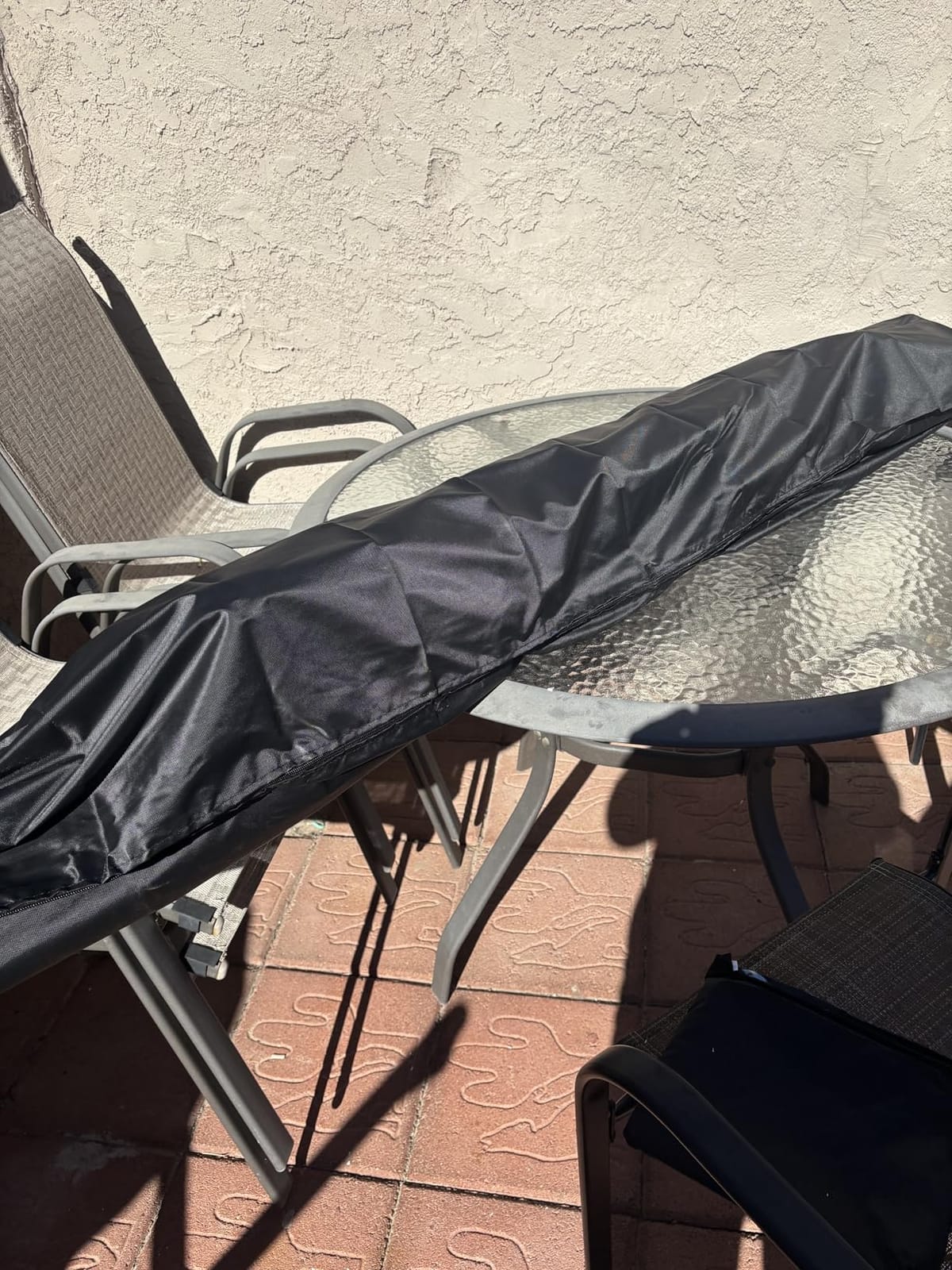 OKPOW Patio Umbrella Cover Waterproof: Fit 9ft to 12ft Outdoor Umbrellas | 420D Oxford with Long Zipper, Protect Umbrella from Sun, Rain, Snow & Dust, Helping Extend Outdoor Umbrella's Life customer photo 2