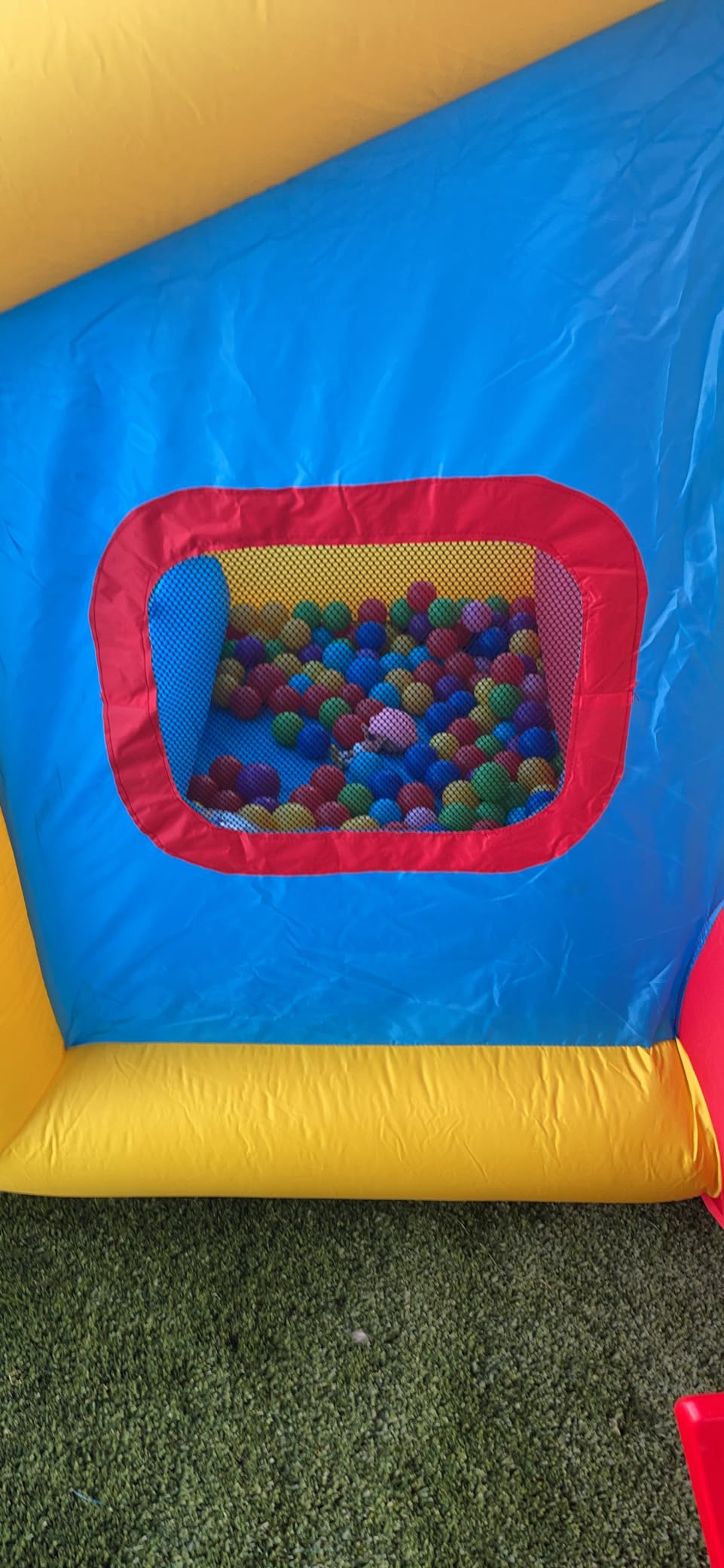 WELLFUNTIME Inflatable Bounce House with Blower, Bouncy Castle & Jumping Castle Slide, Kids Bouncer with Ball Pit, Basketball Rim, Dart Target Game customer photo 1