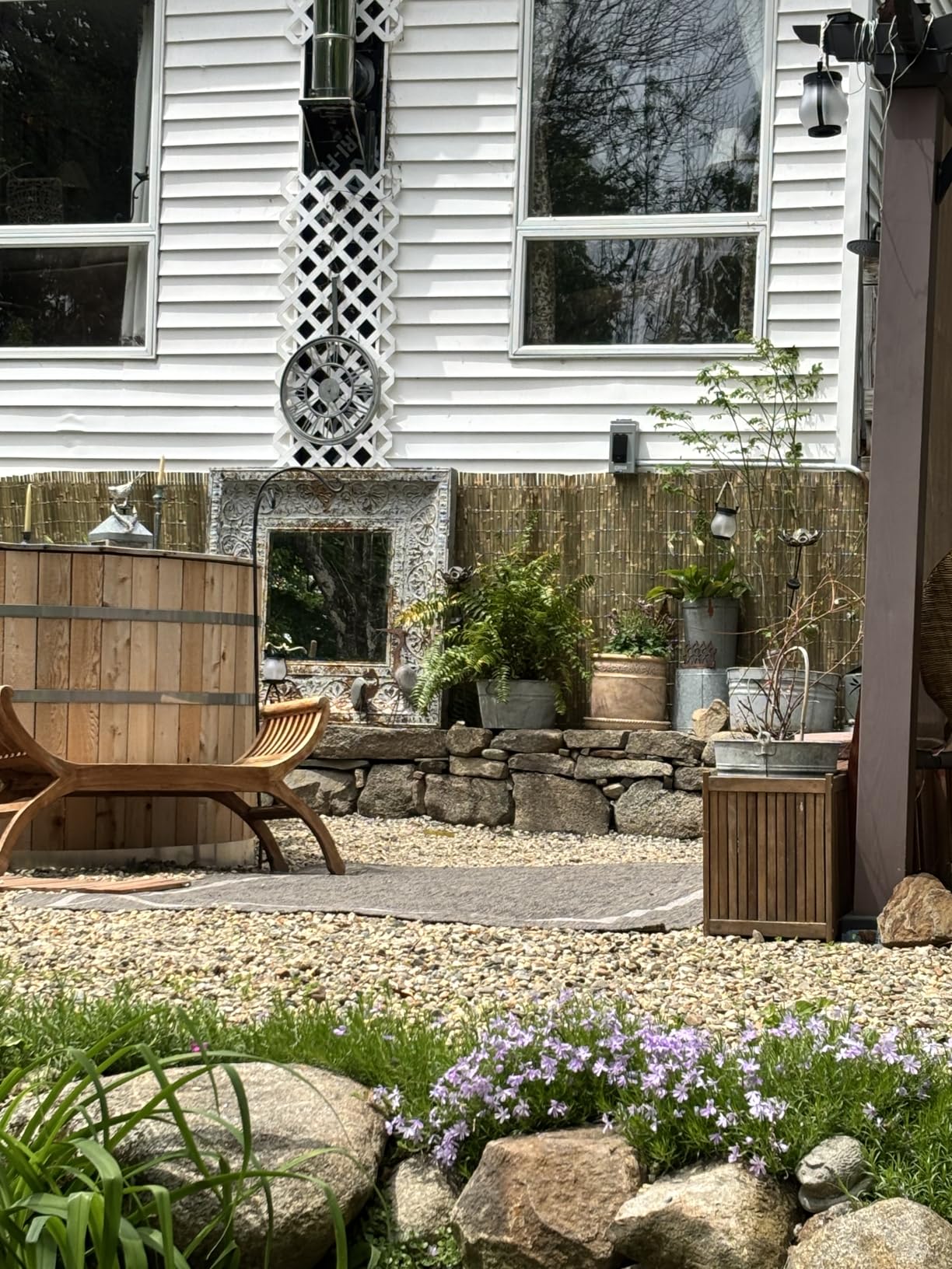 Natural Bamboo Slat Screening, Eco-Friendly Privacy Slat Fence, Bamboo Screen Panel Roll for Balcony or as Wind and Sight Protection (1.2m x 4m) customer photo 2