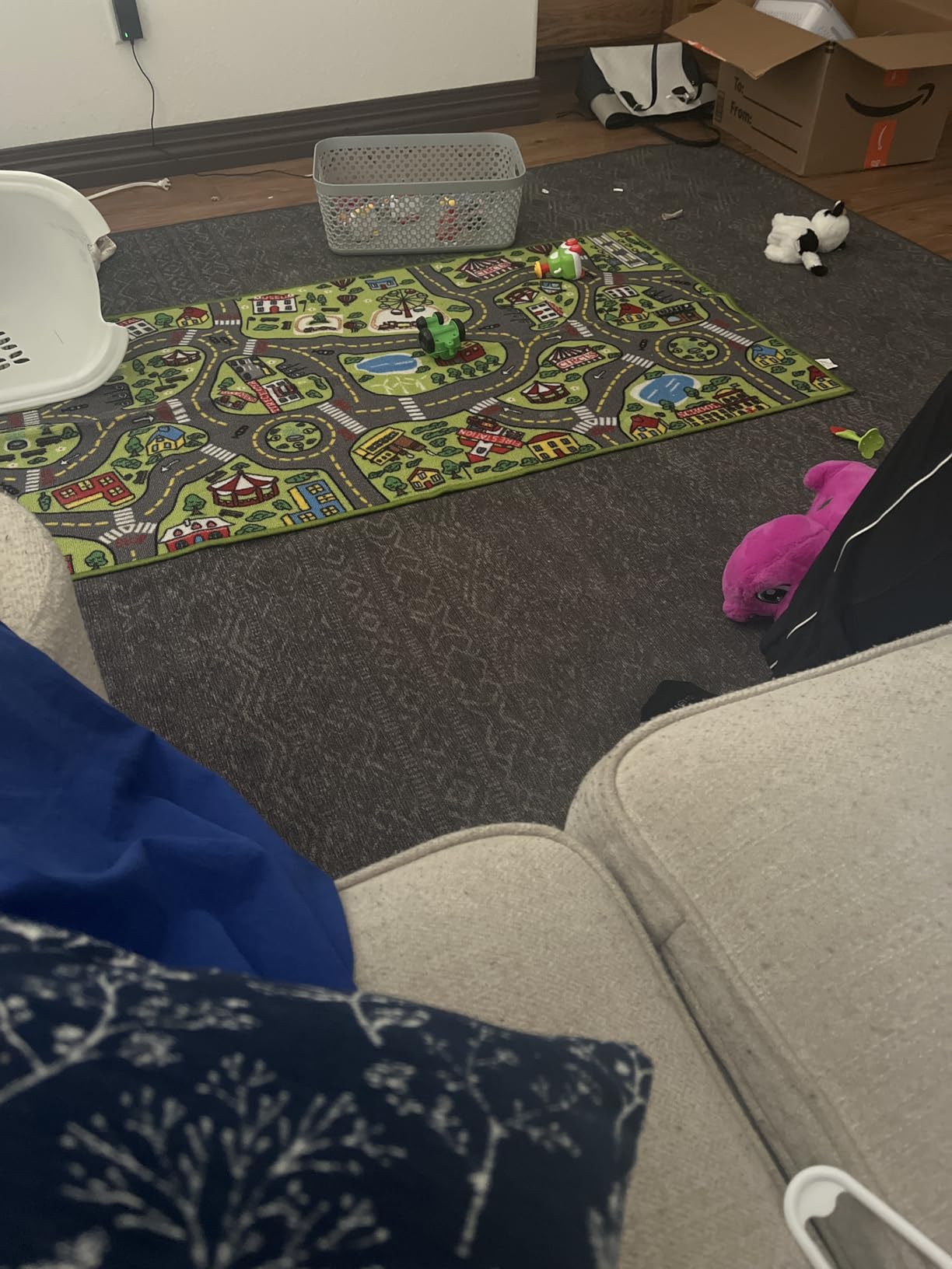 JOYIN Kids Play Rugs - 12 Pull-Back Vehicle Set - Durable Carpet Playmat Rug - City Pretending Play - Kids Car Track Rug customer photo 2