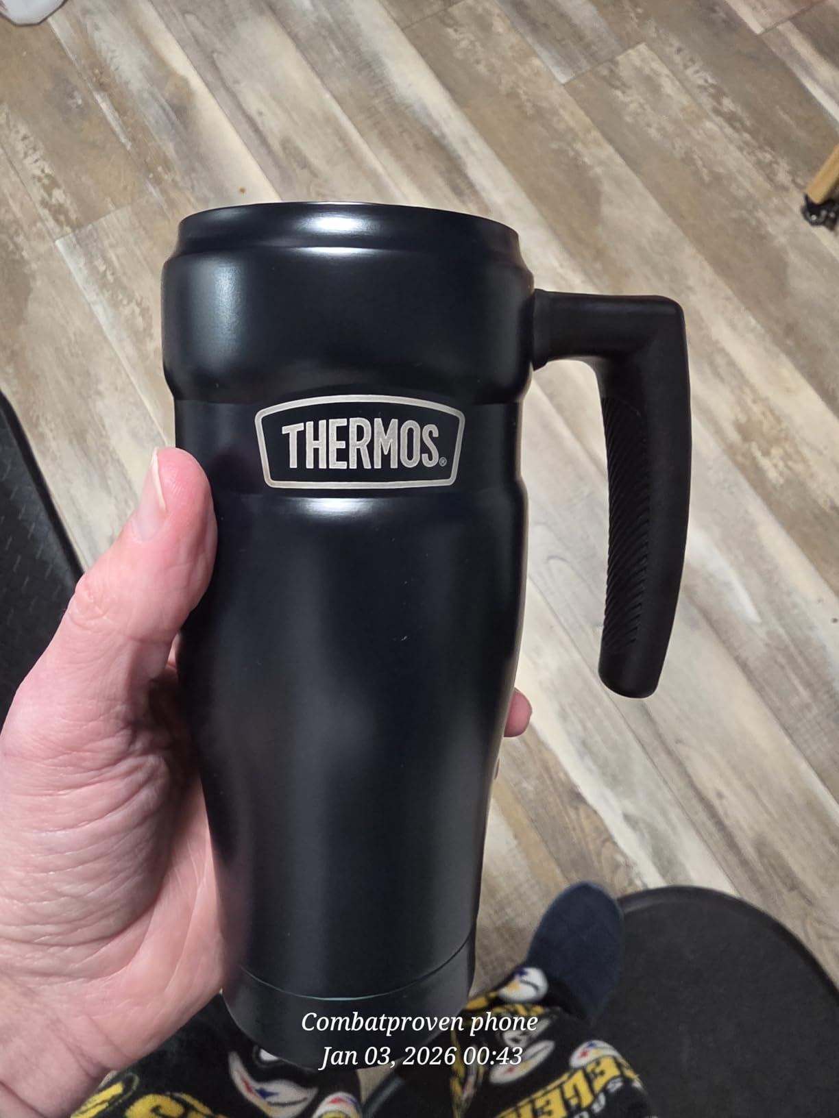 THERMOS Stainless King Travel Mug with Handle, 16oz, Midnight Blue | Vacuum-Insulated Travel Mug with Handle for Hot & Cold Drinks, Stainless Steel Coffee Mug with Lid for Commuting customer photo 1