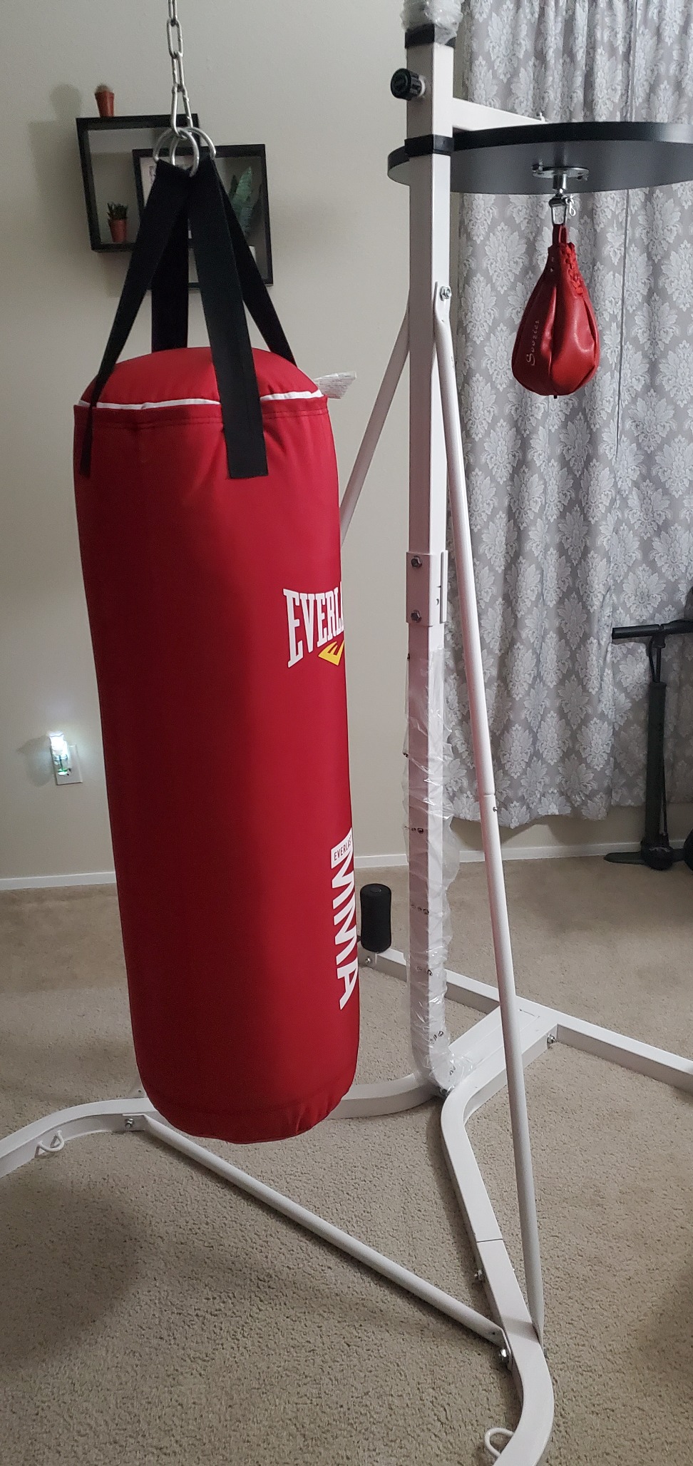 Soozier 2-in-1 Punching Bag Stand, Adjustable Height Heavy Bag Stand with Weighted Base and Speed Bag, Freestanding for Home Gym customer photo 1