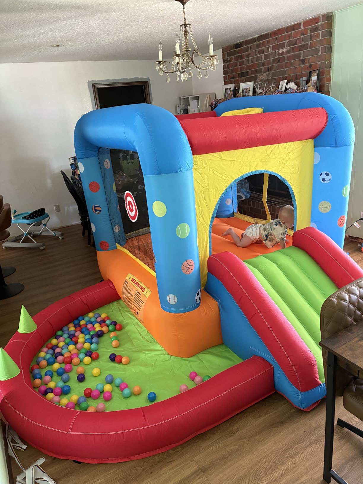 Step4Fun Inflatable Bounce House, Kids Castle Slide Bouncer for Children Jumping Outdoor and Indoor Party, Baby Backyard Water Jumper Toy with Blower, Ball Pit Pool, Ideal Gifts (112 x 98 x 65 inch) customer photo 1