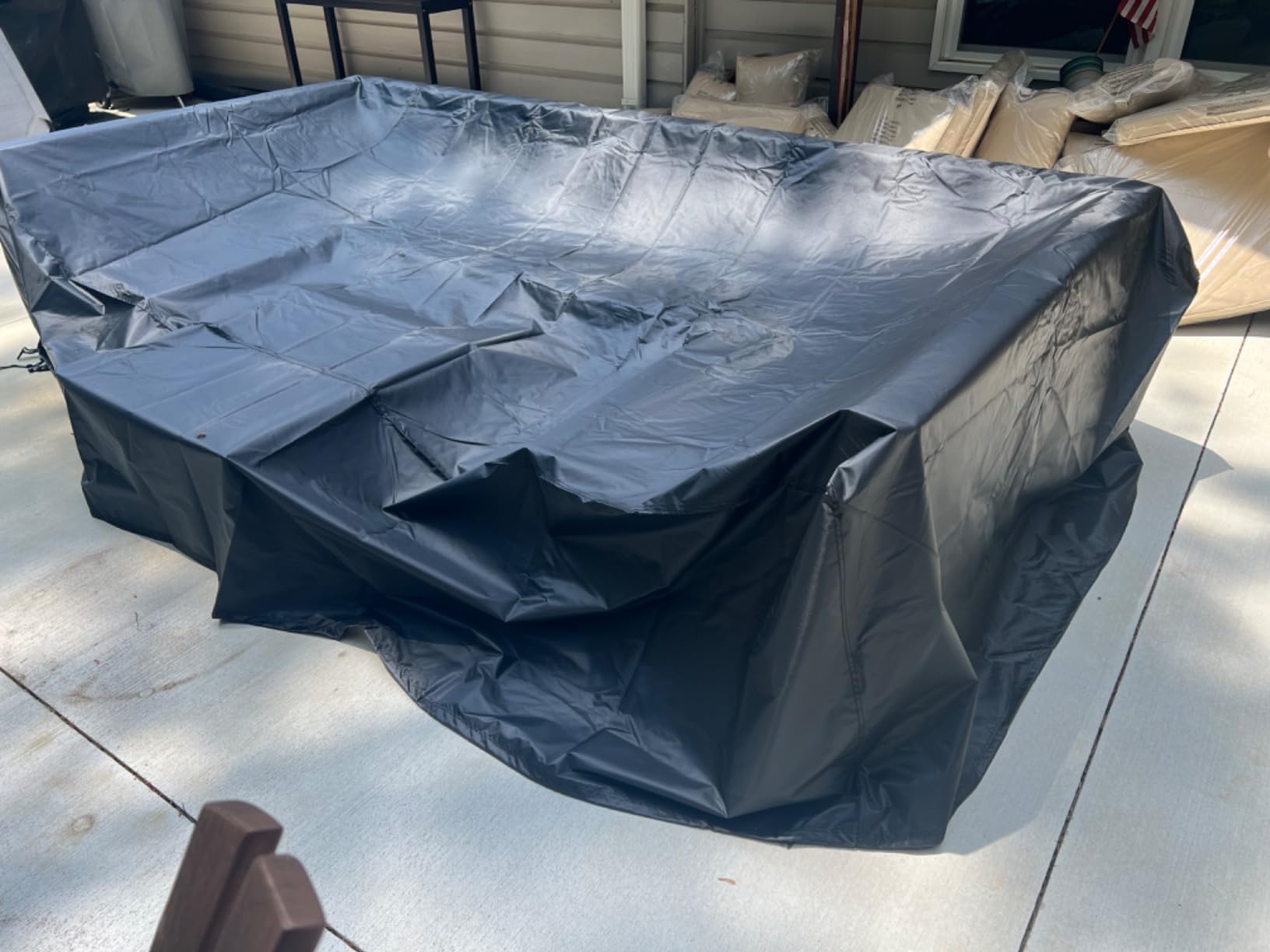 Patio Conversation Set Cover Patio Furniture Set Cover Outdoor Sectional Sofa Set Covers Waterproof Dining Table Chair Set Cover Heavy Duty 90 inch L x 64 inch W x 28 inch H customer photo 1