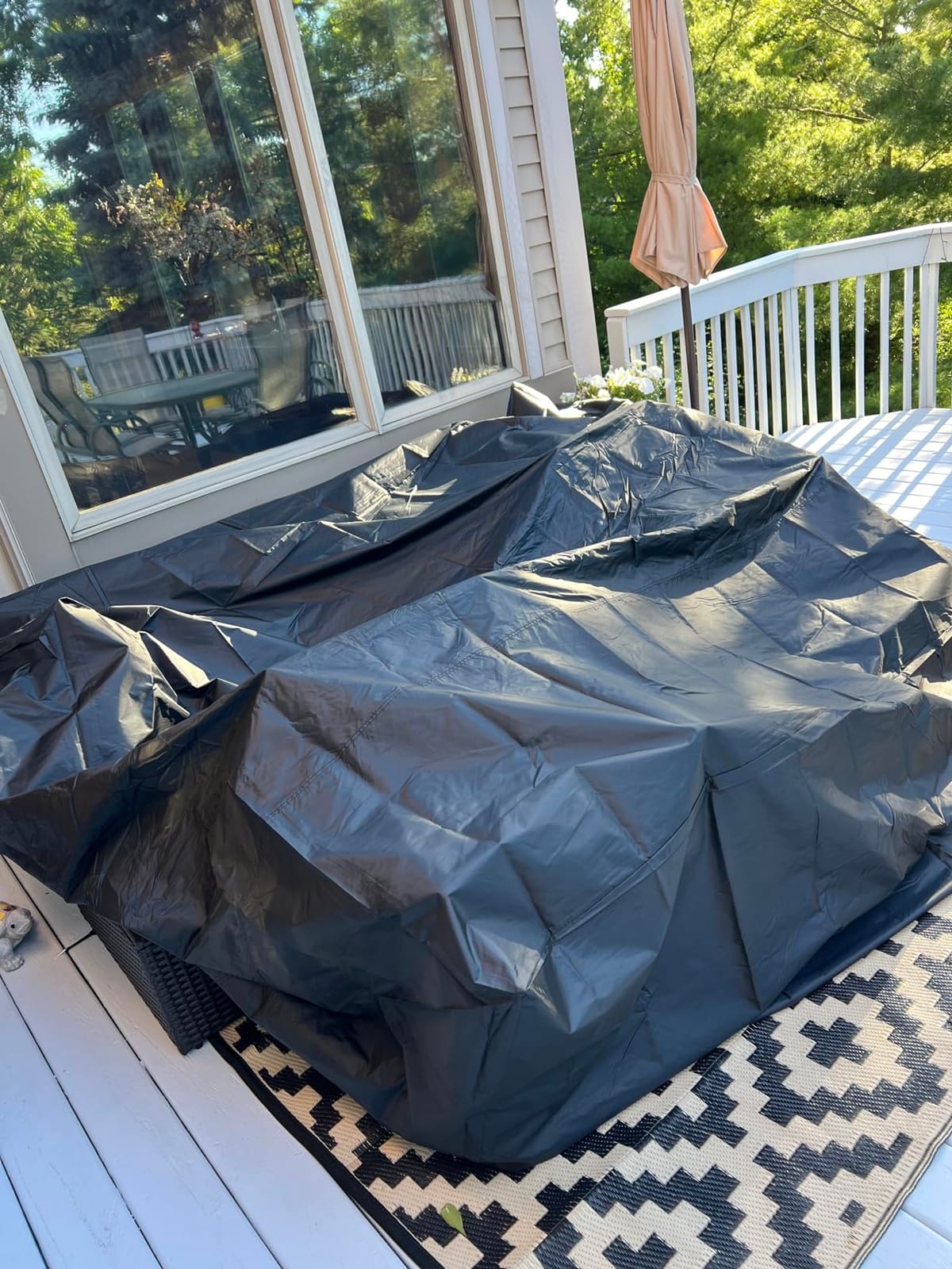 Patio Conversation Set Cover Patio Furniture Set Cover Outdoor Sectional Sofa Set Covers Waterproof Dining Table Chair Set Cover Heavy Duty 90 inch L x 64 inch W x 28 inch H customer photo 2