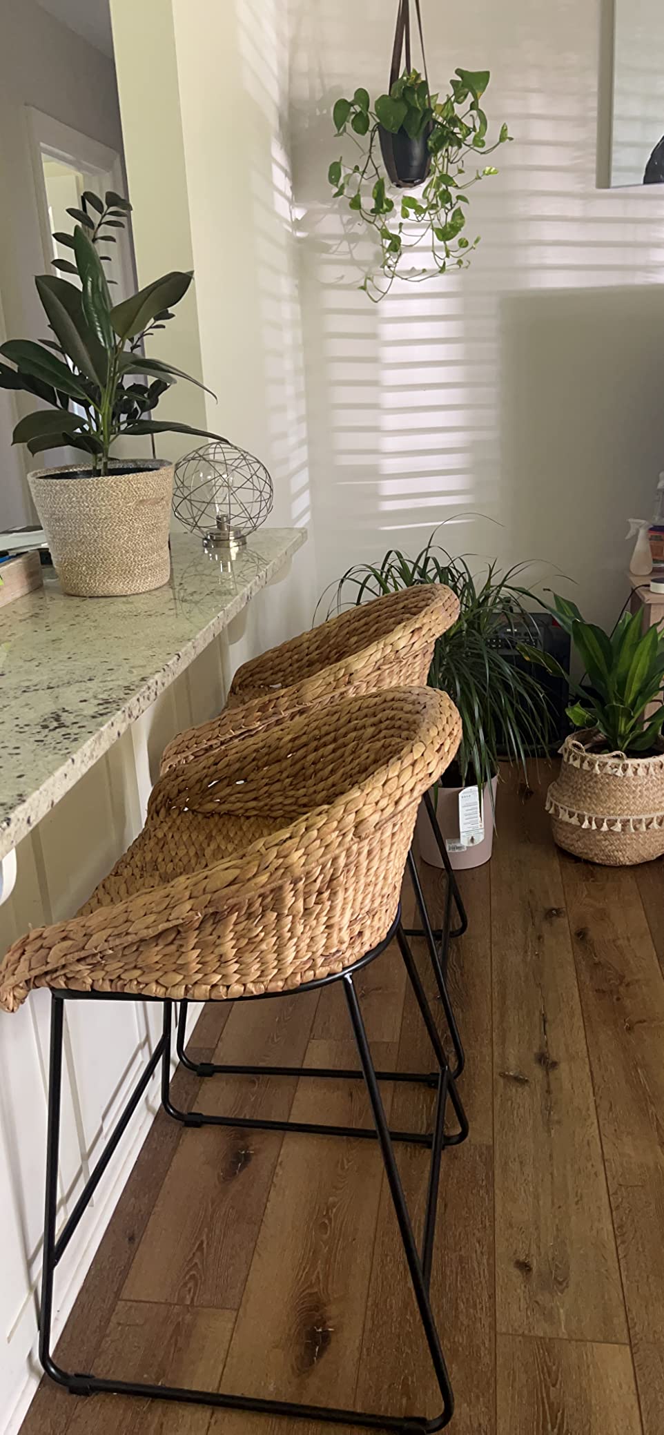 SEI Furniture - Landrine Water Hyacinth Counter Stools - 2 Piece Set - Bohemian Design, Natural Rattan - Easy Assembly - Ideal for Kitchen, Dining Room customer photo 1